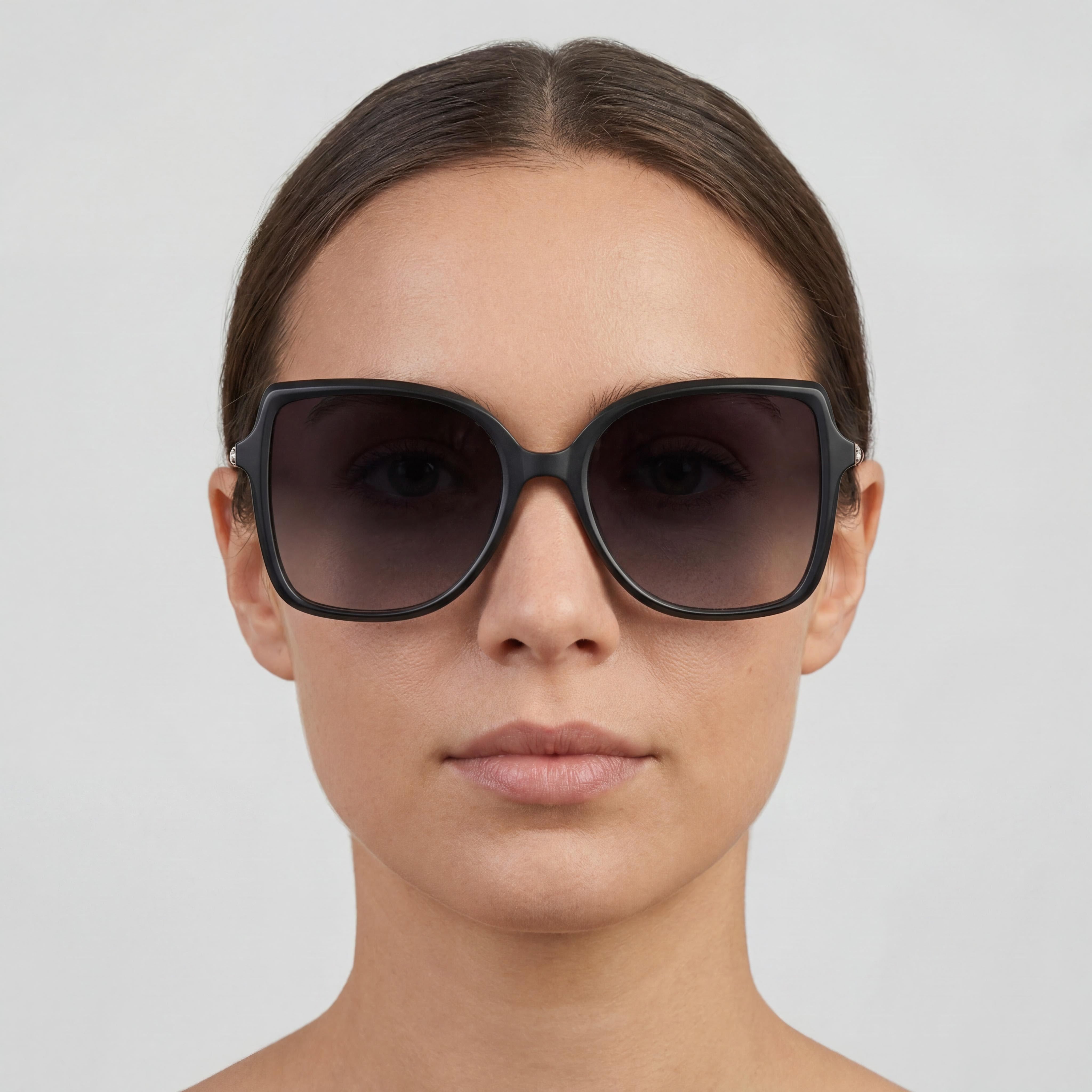 Carolina Herrera Her 0179/S Women's Square Acetate Black Gold Eyewear 55mm Lens, 17mm Bridge, 145mm Temple, Photo 4