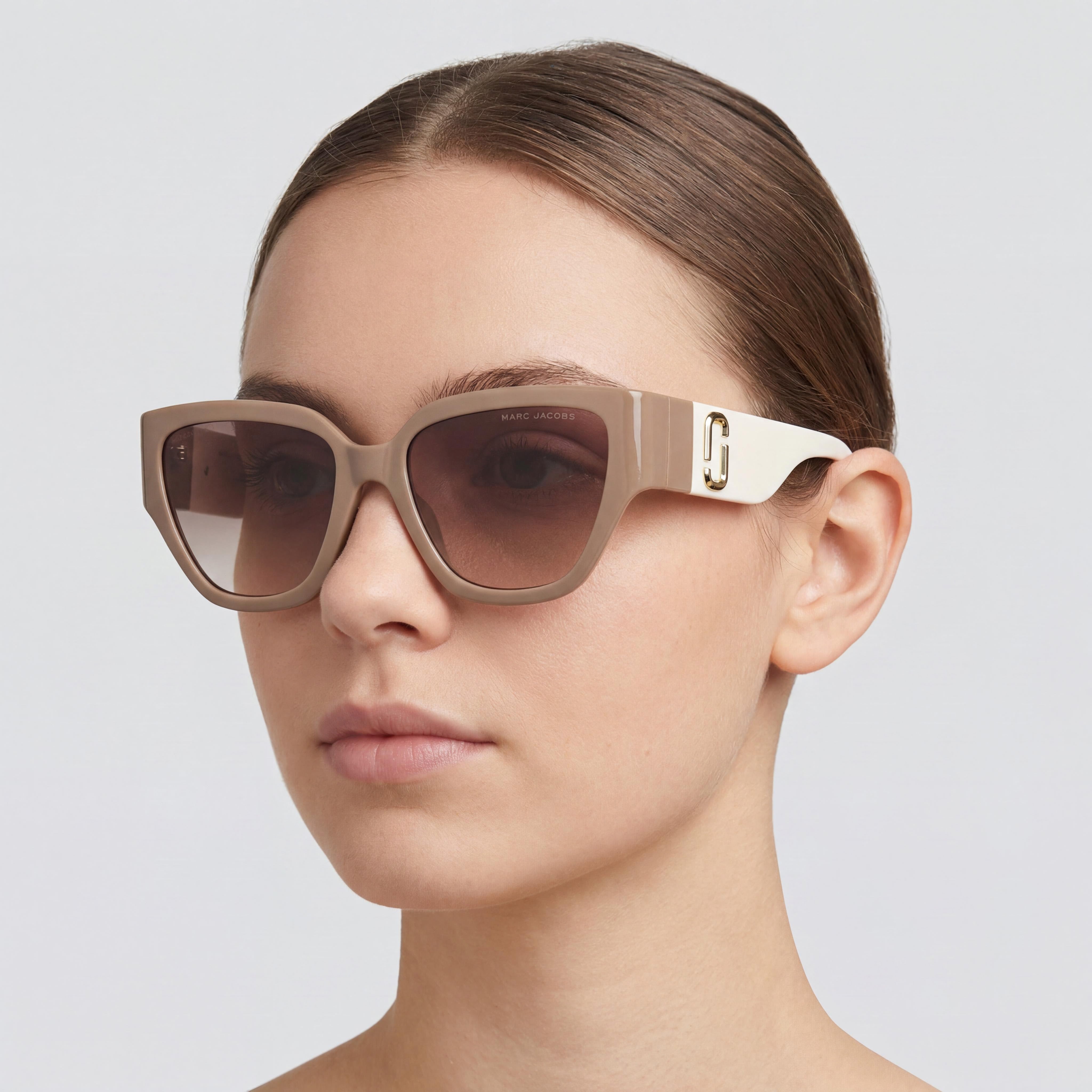 Marc Jacobs Women's Casual Beige Cellulose Propionate Frame Brown Shaded Lenses Sunglasses 54mm, Photo 5