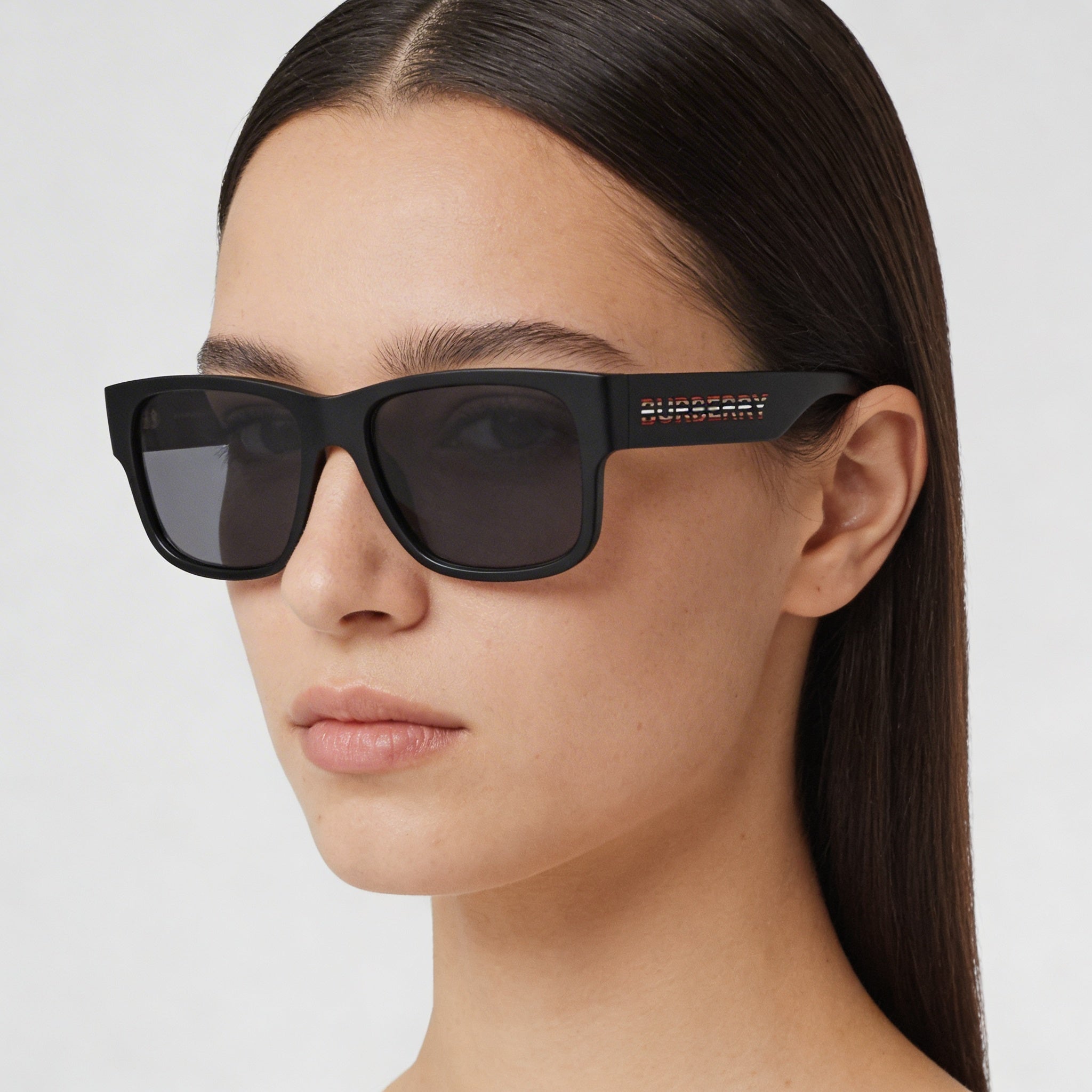 BURBERRY Knight Geometric Women's Polarized Multicolour Propionate Frame Sunglasses 57mm, Photo 5