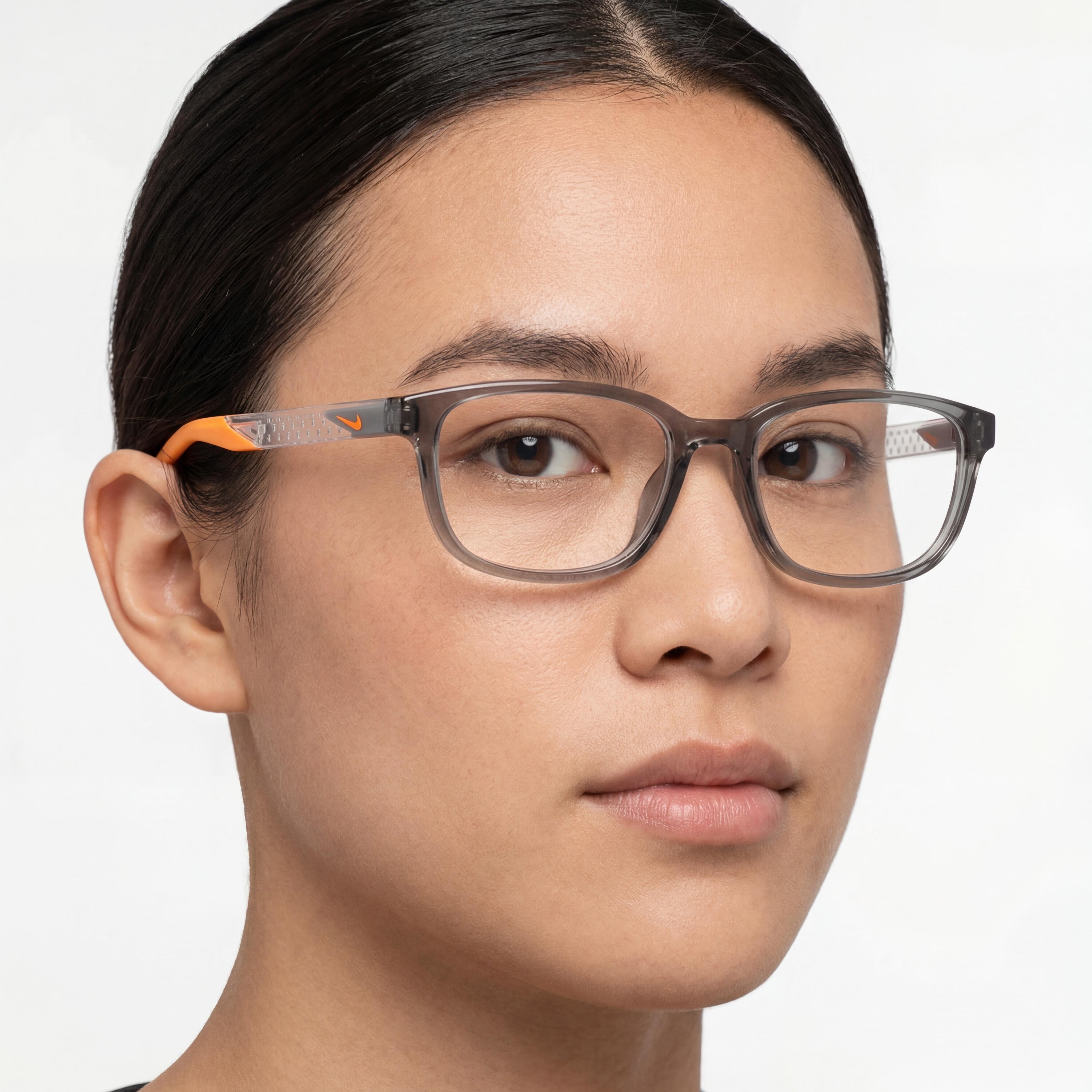 Nike Classic Unisex Smoke Grey Acetate Frame Eyeglasses, 53mm Lens Width, 18mm Bridge, 145mm Temple, Photo 4