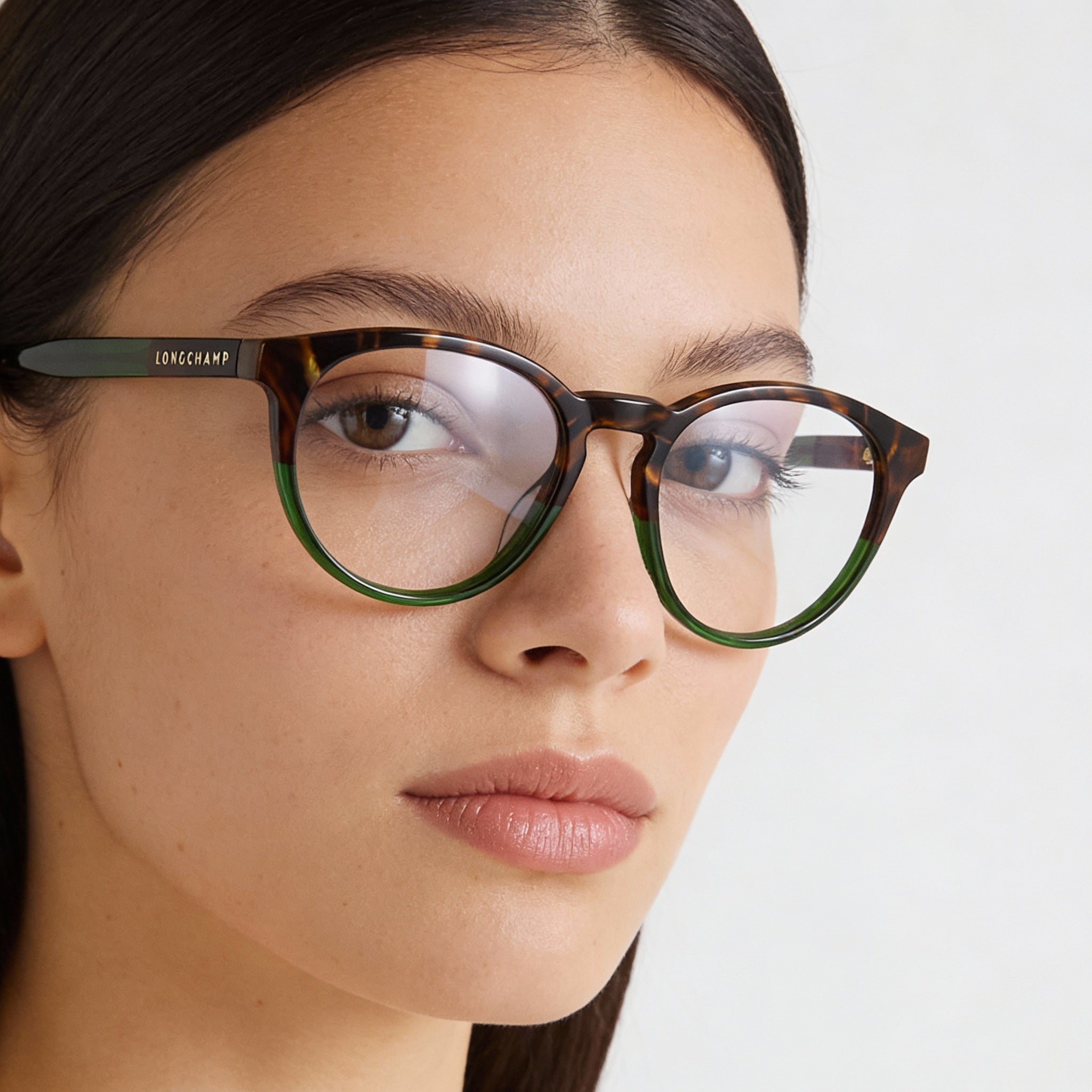 Longchamp Lo2752 Women's Striped Brown Green Eyeglasses with Clear Demo Lenses - Prescription Ready 51-17-140, Photo 4