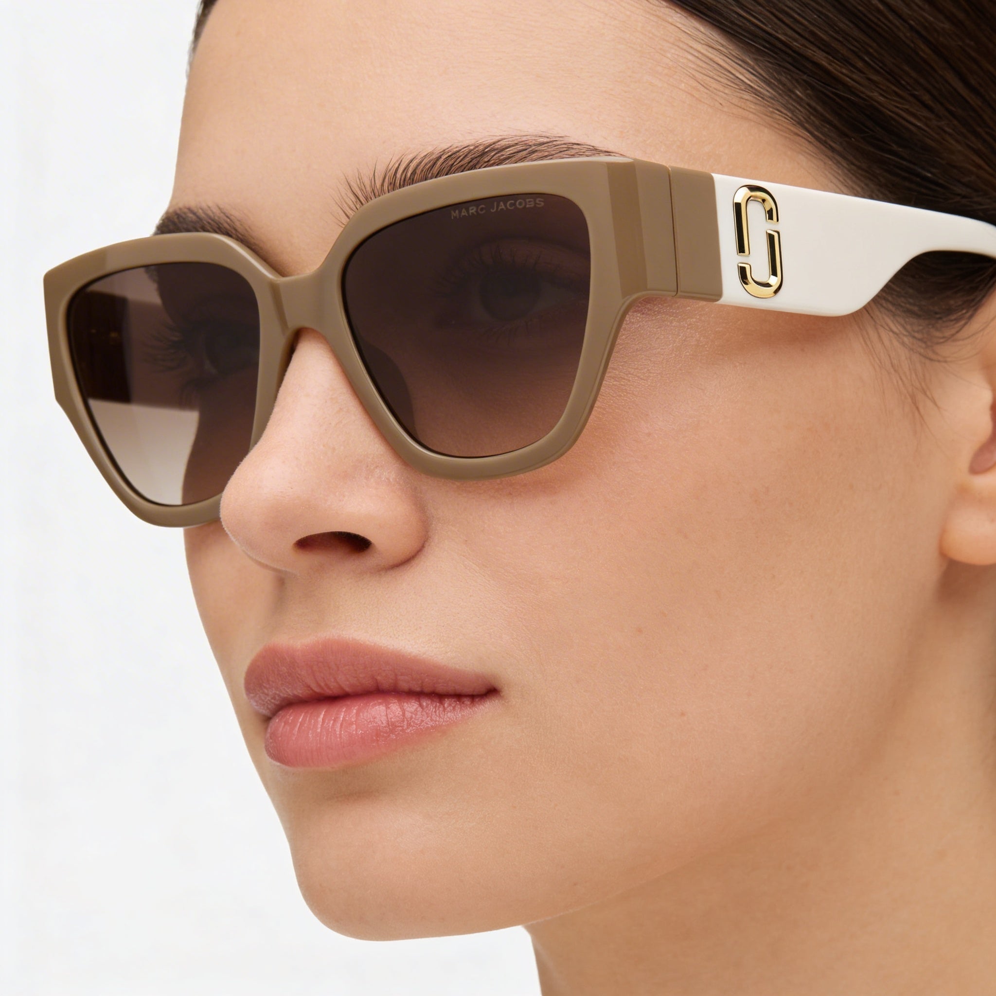 Gafas de sol Marc Jacobs MARC 724/S Casual para mujer, sin polarizar, montura de propionato de celulosa color carne, lentes color burdeos, 54 mm, Photo 3