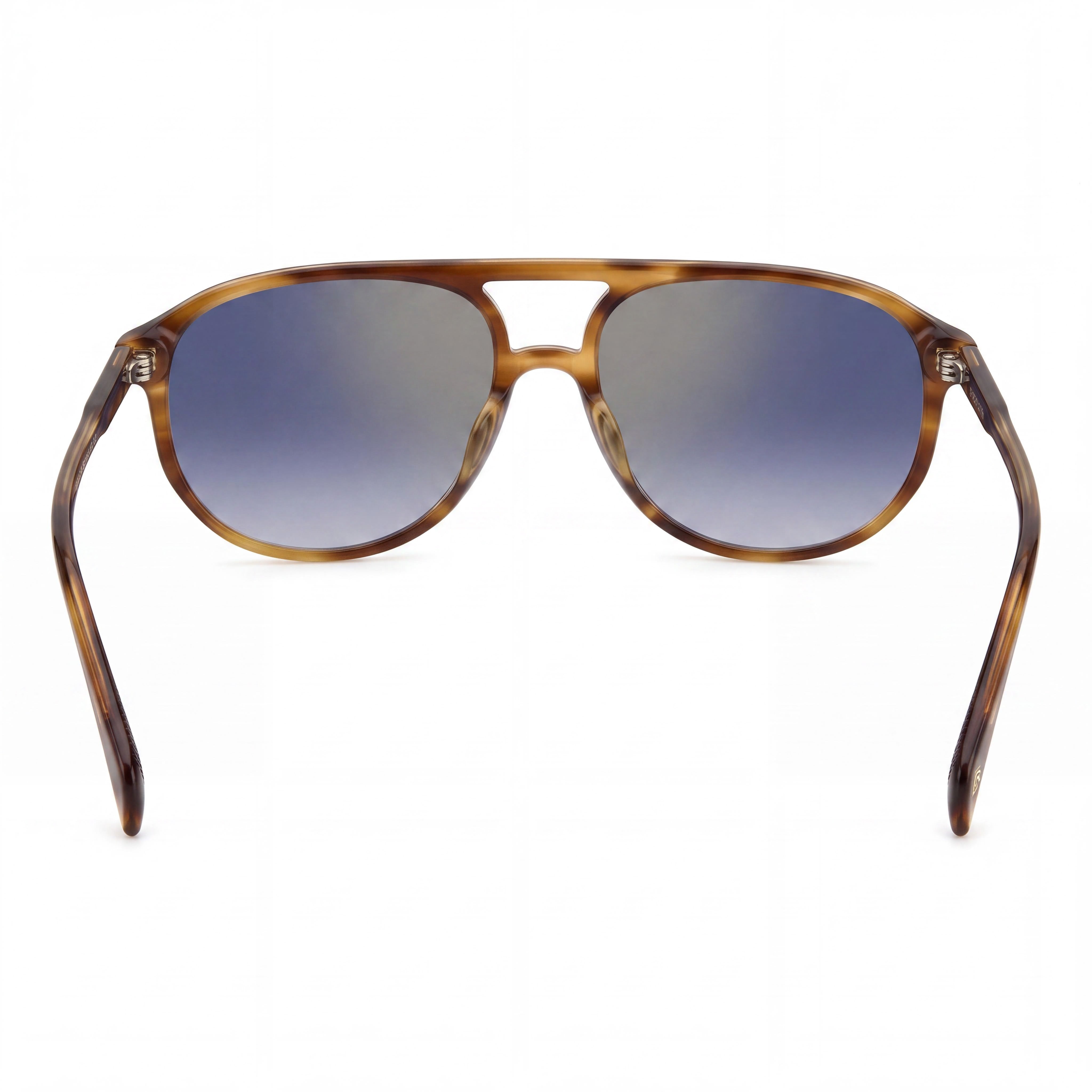 David Beckham DB 1159/S Classic Women's Rectangular Brown Horn Light Acetate Non-Polarized Blue Mirror Antireflex Sunglasses 58mm, Photo 4