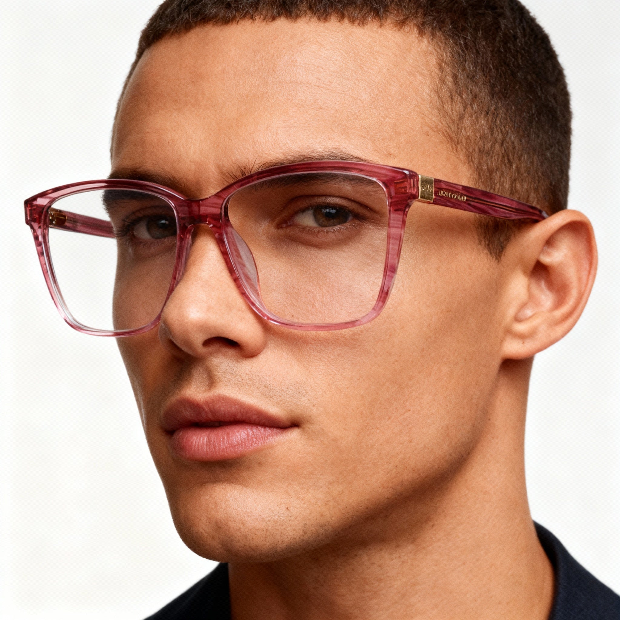 Longchamp LO2659 Men's Casual Square Plastic Eyeglasses with Non-polarized Polycarbonate Lenses, Striped Rose, 51mm, Photo 4