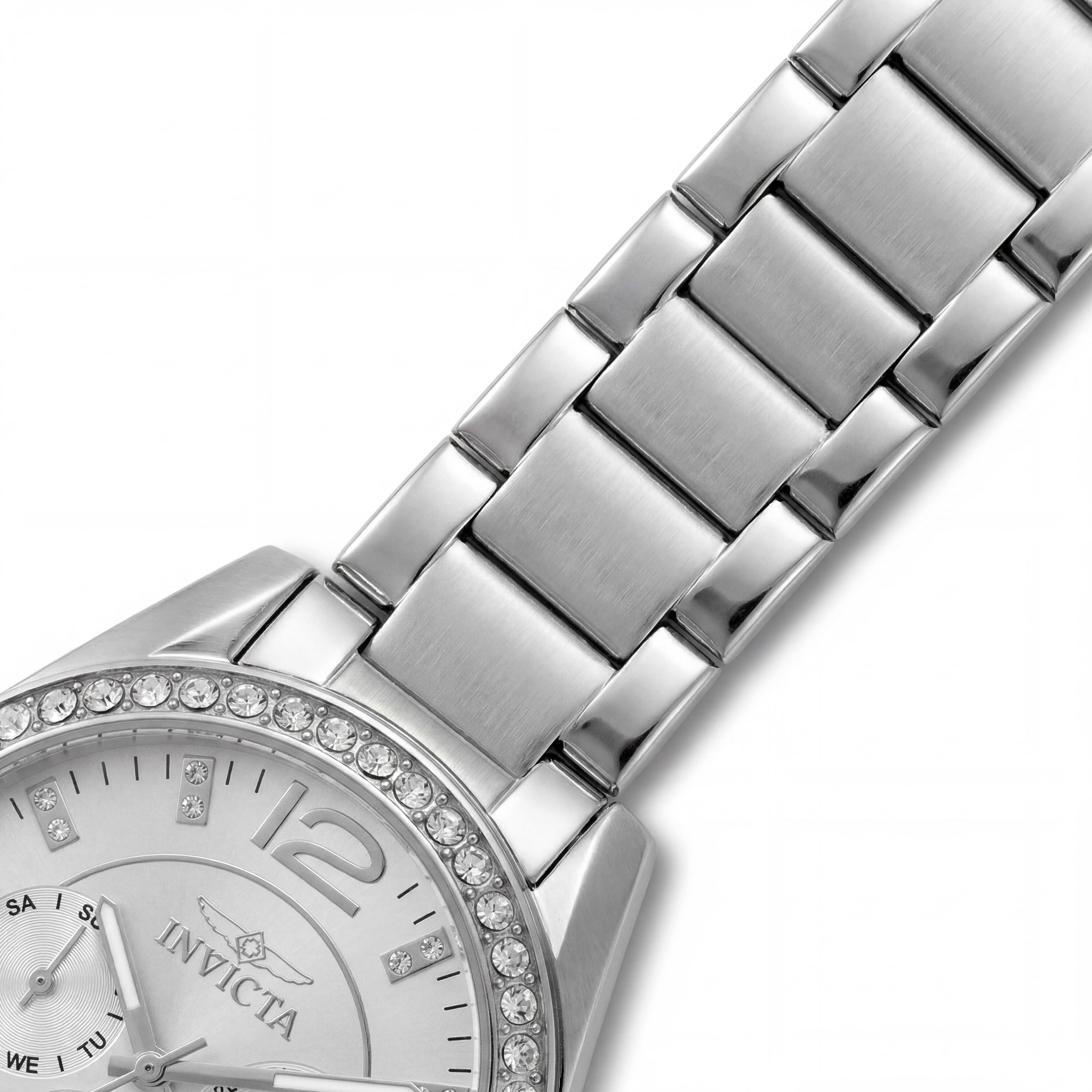 Invicta Angel 50108 Women's 38mm Silver Dial Stainless Steel Quartz Chronograph Bracelet Watch, Photo 3