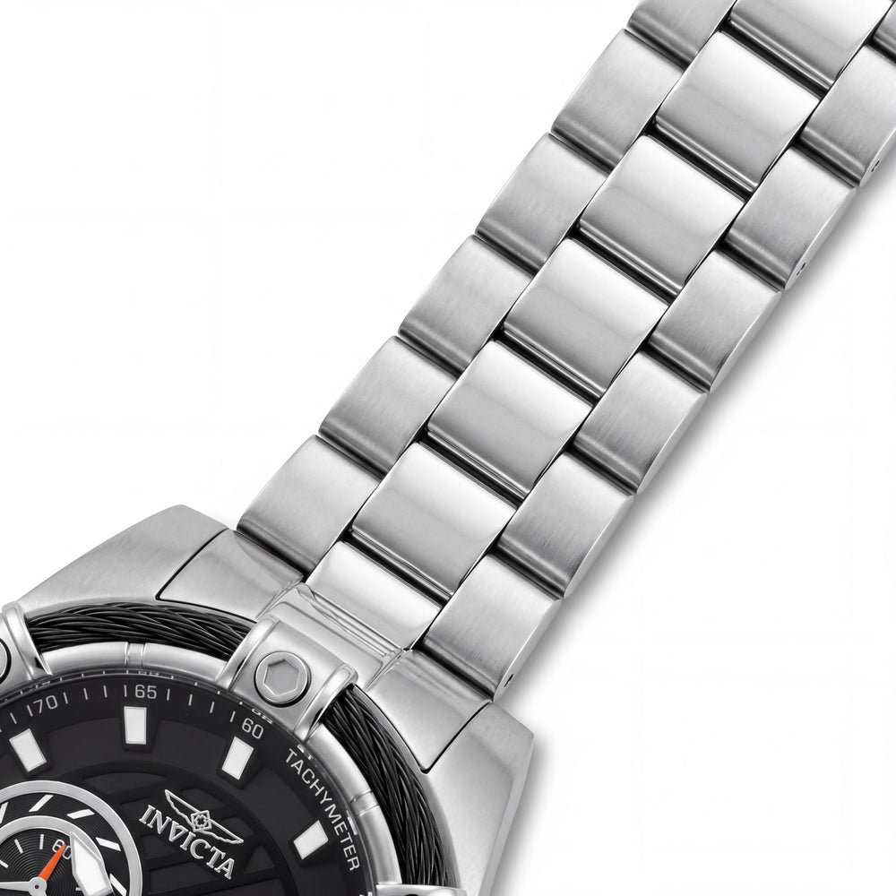 Reloj Invicta Bolt Chronograph para hombre, de acero inoxidable, resistente al agua, con esfera negra, agujas luminosas y cronómetro