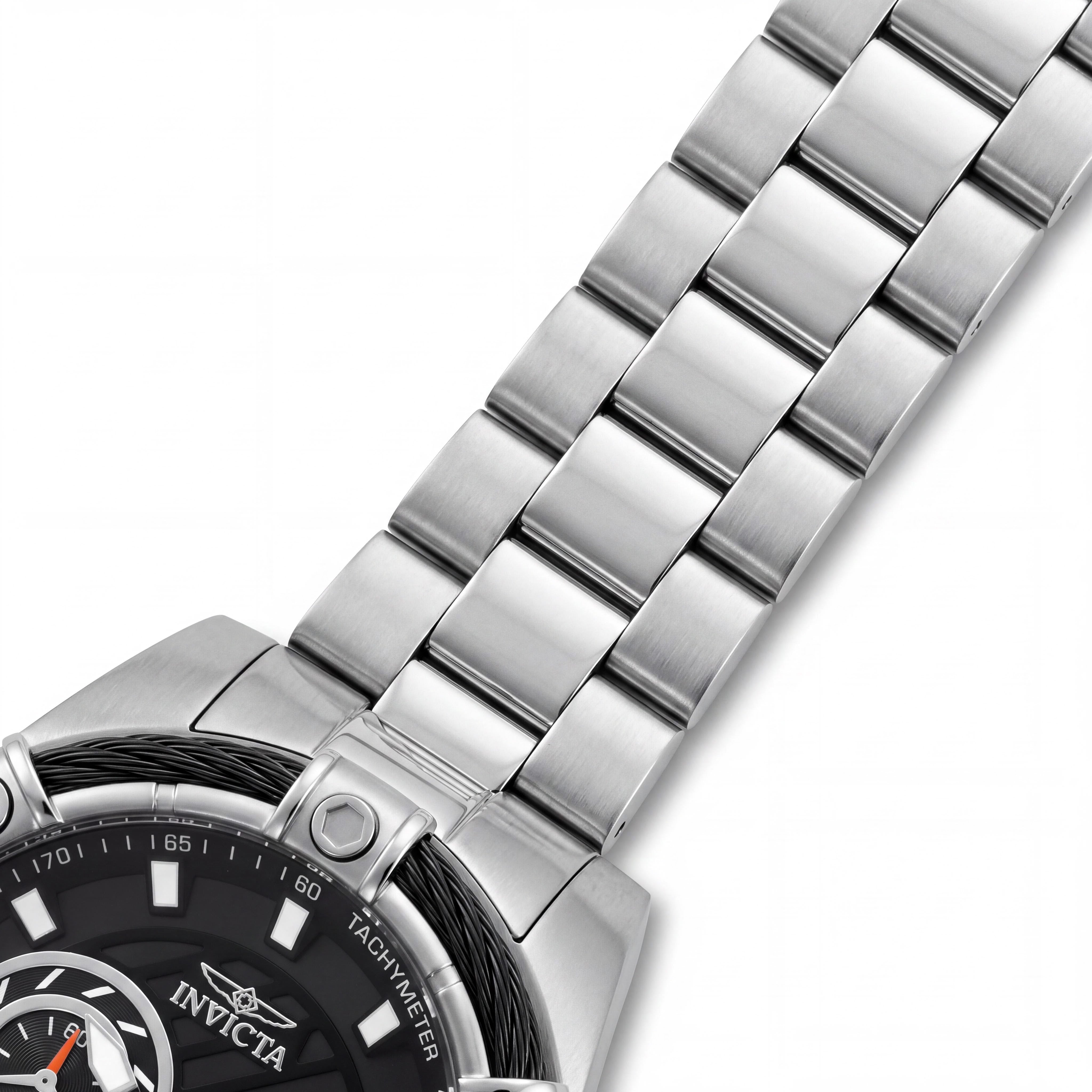 Invicta Bolt Chronograph Men's Stainless Steel Water Resistant Watch with Black Dial, Luminous Hands, Stop Watch, Photo 3