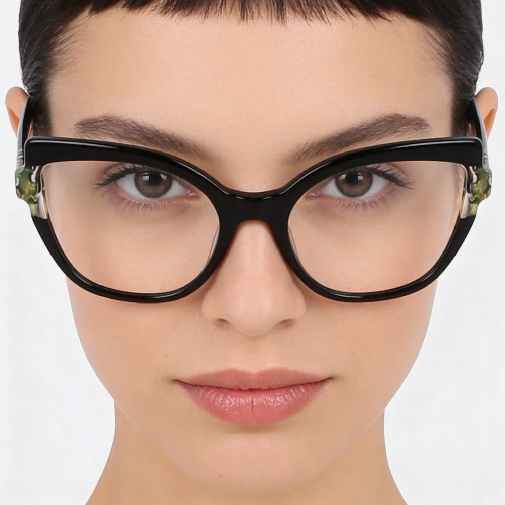 KARL LAGERFELD Casual Women's Black Marble Acetate Optical Frames, 54mm Lens, 19mm Bridge, 140mm Temple