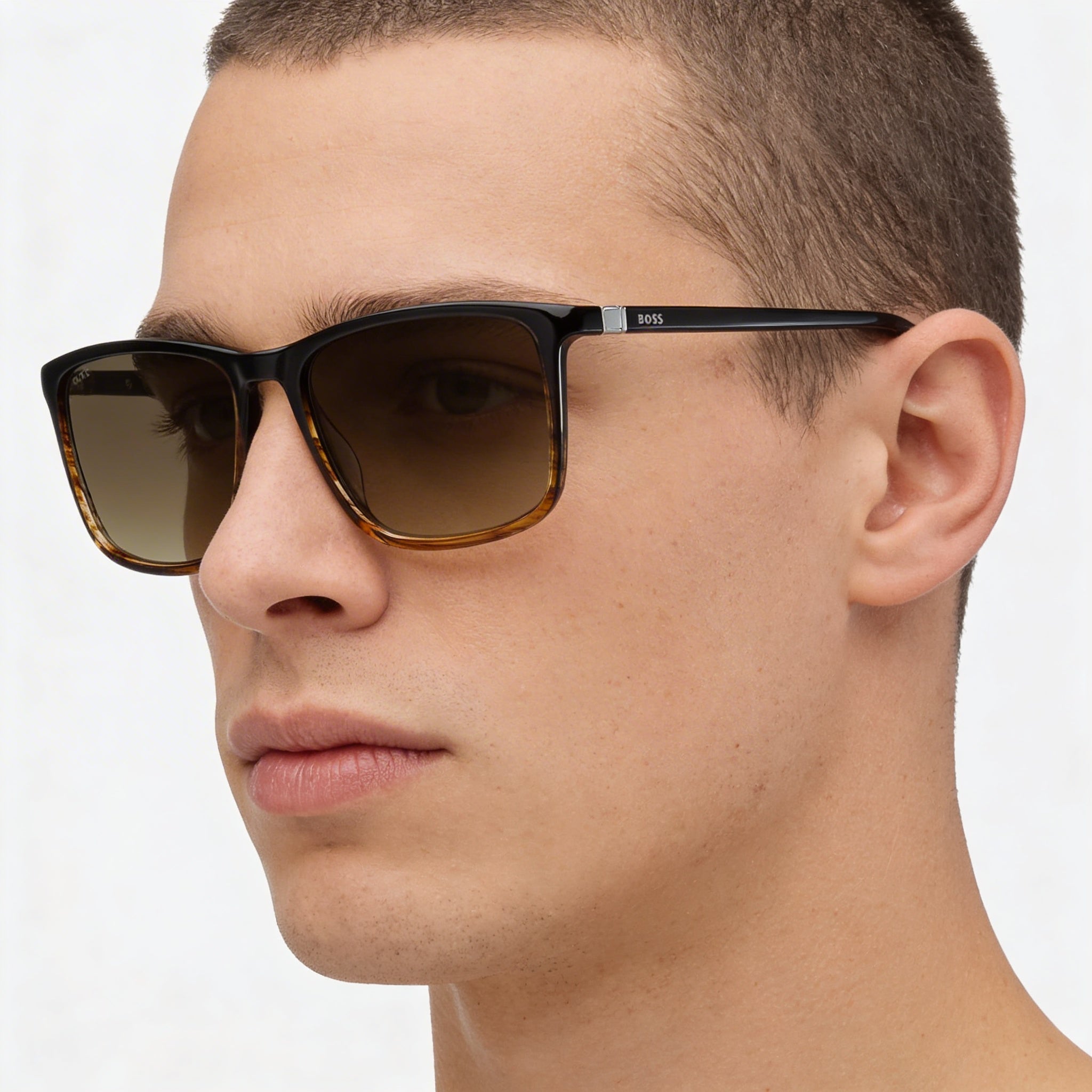 Gafas de sol Hugo Boss International para hombre con montura de acetato marrón y protección UV, talla 56-17-145 mm, Photo 3