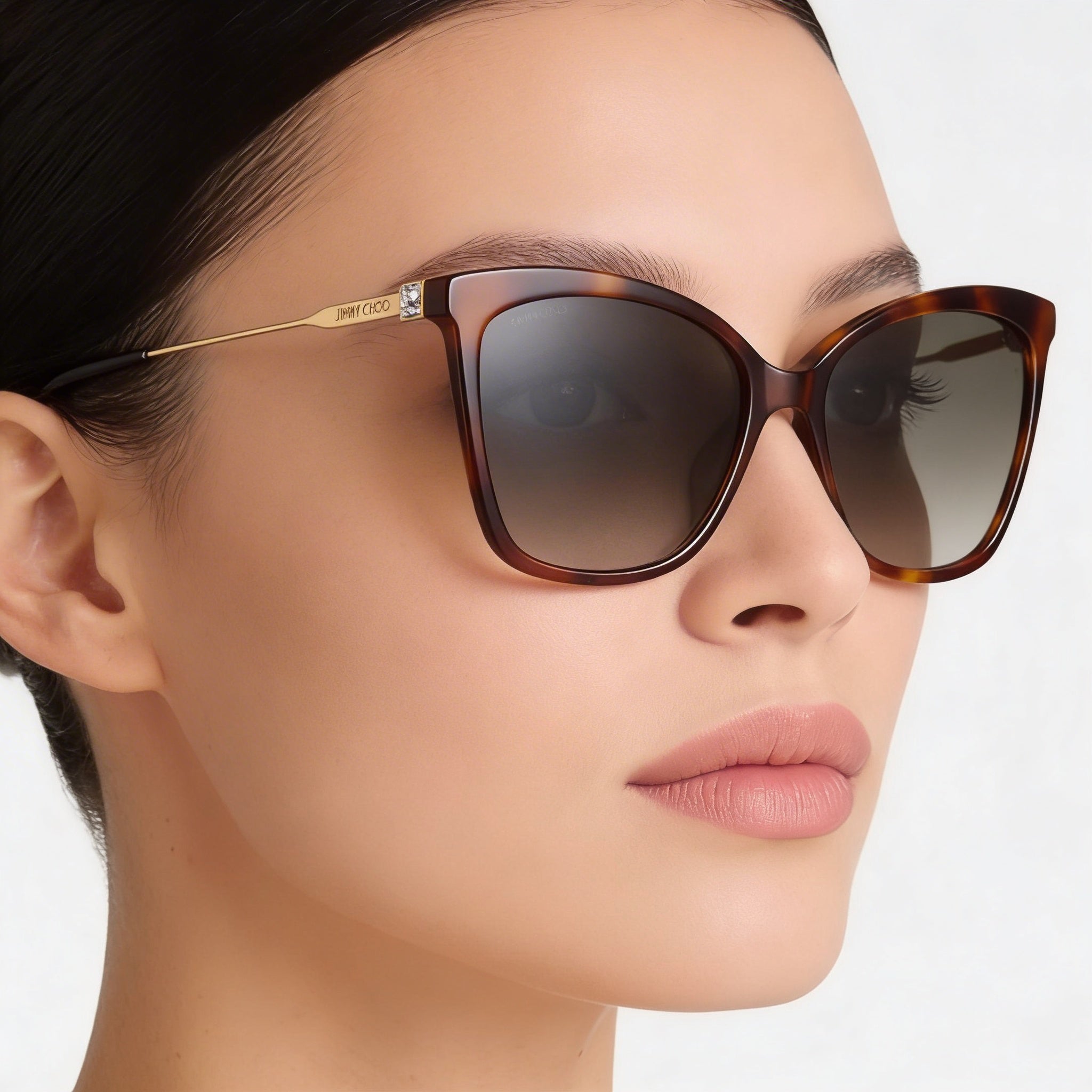 Jimmy Choo Classic para mujer, montura de acetato havana, lentes havana sin polarizar con protección UV de 55 mm, Photo 3