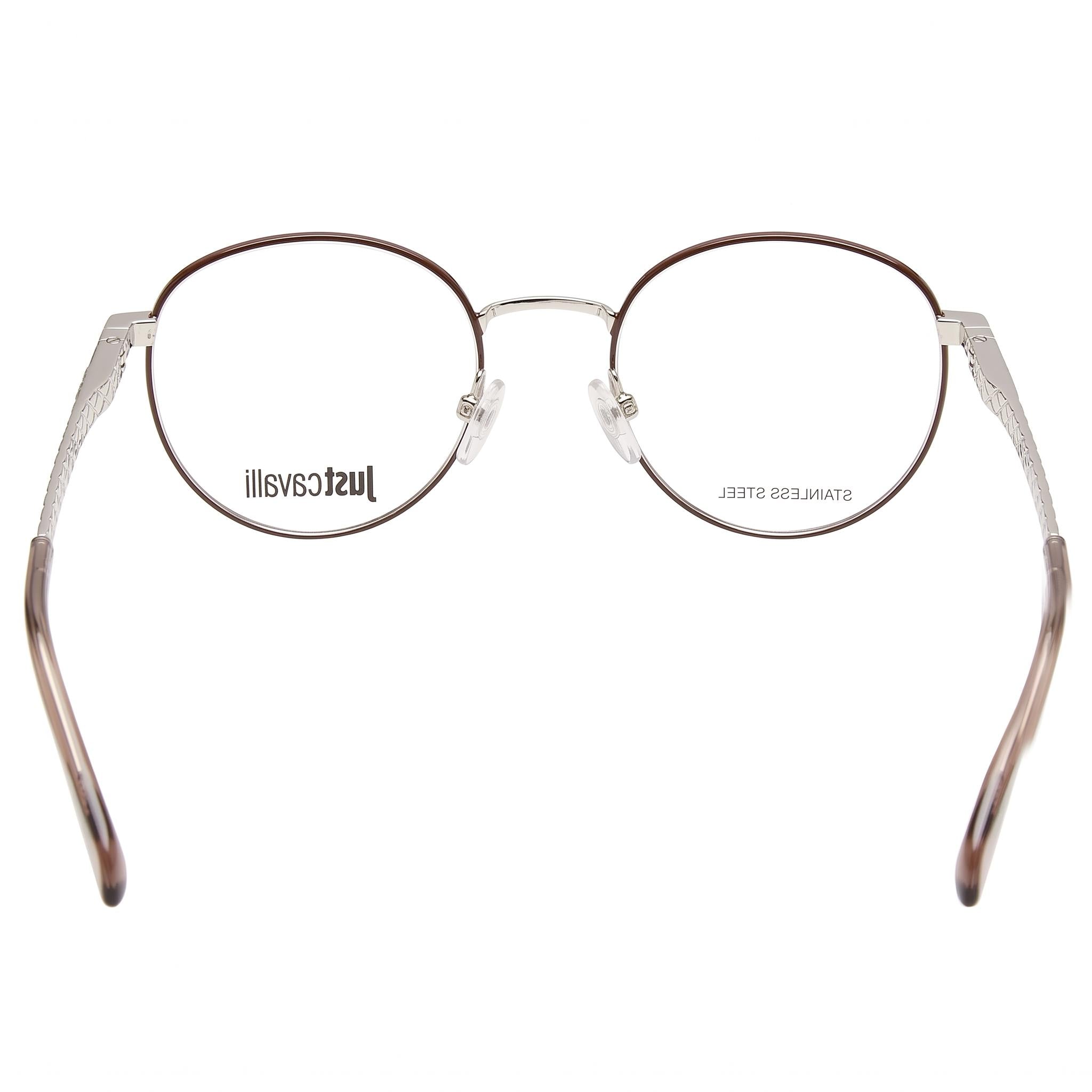 Just Cavalli classical Women's Eyewear, Frame Color Shiny Palladium & Brown, Lens Color Brown, Polycarbonate Lenses, 51mm, Photo 3