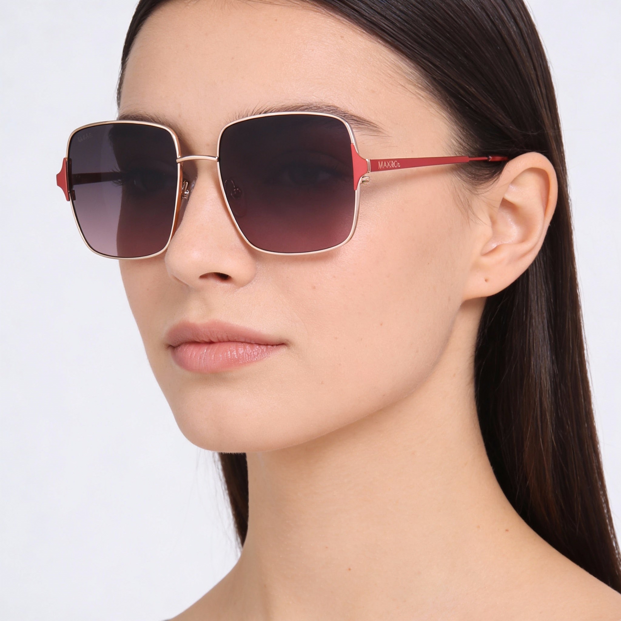 Max & Co. Casual Women's Metal Frame Shiny Rose Gold Gradient Smoke Sunglasses 56-17-140, Photo 5