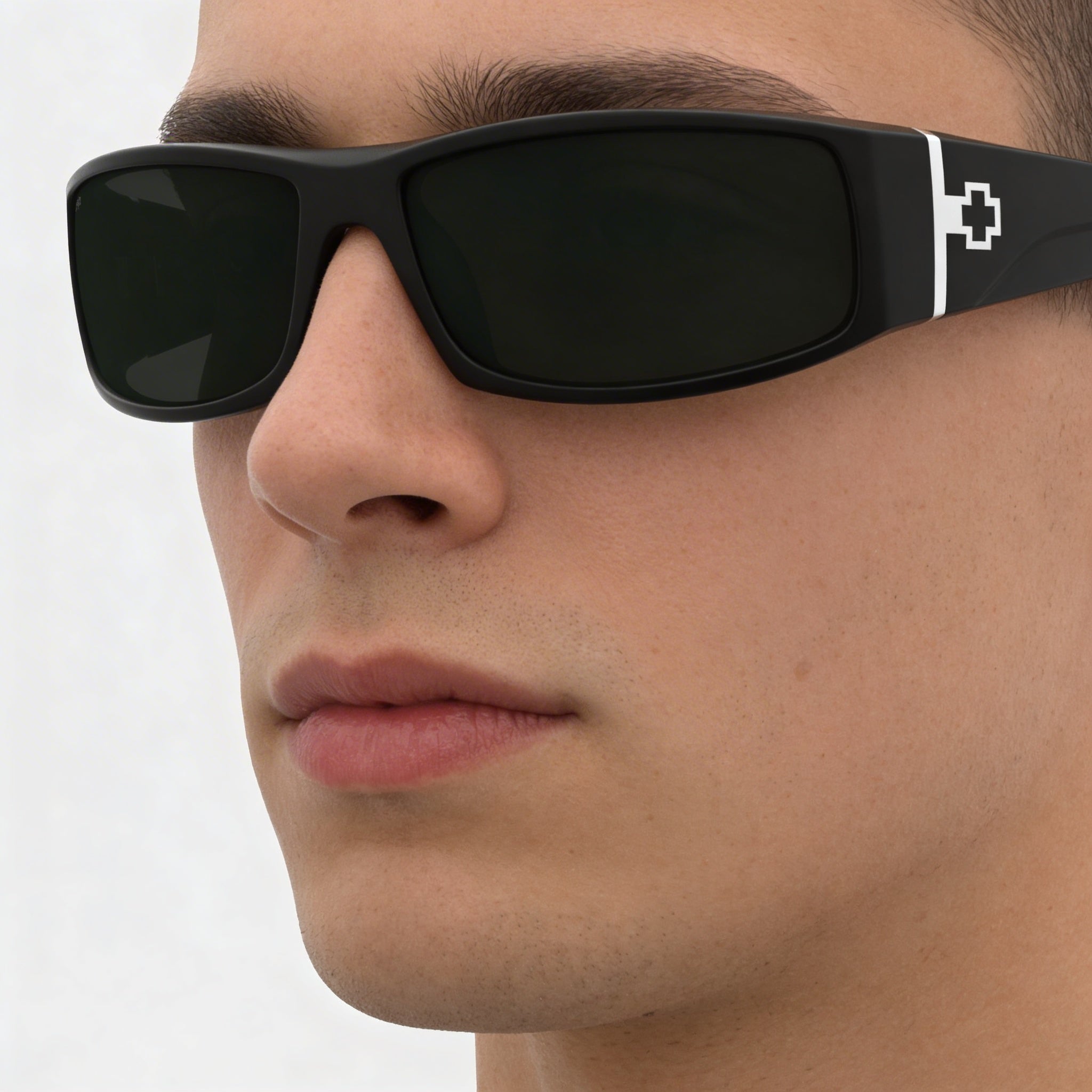 Gafas de sol Spy G850 (Arkema) Grilamid para hombre, no polarizadas, con protección UV, color negro mate, lentes grises verdes Happy de 60 mm, Photo 3