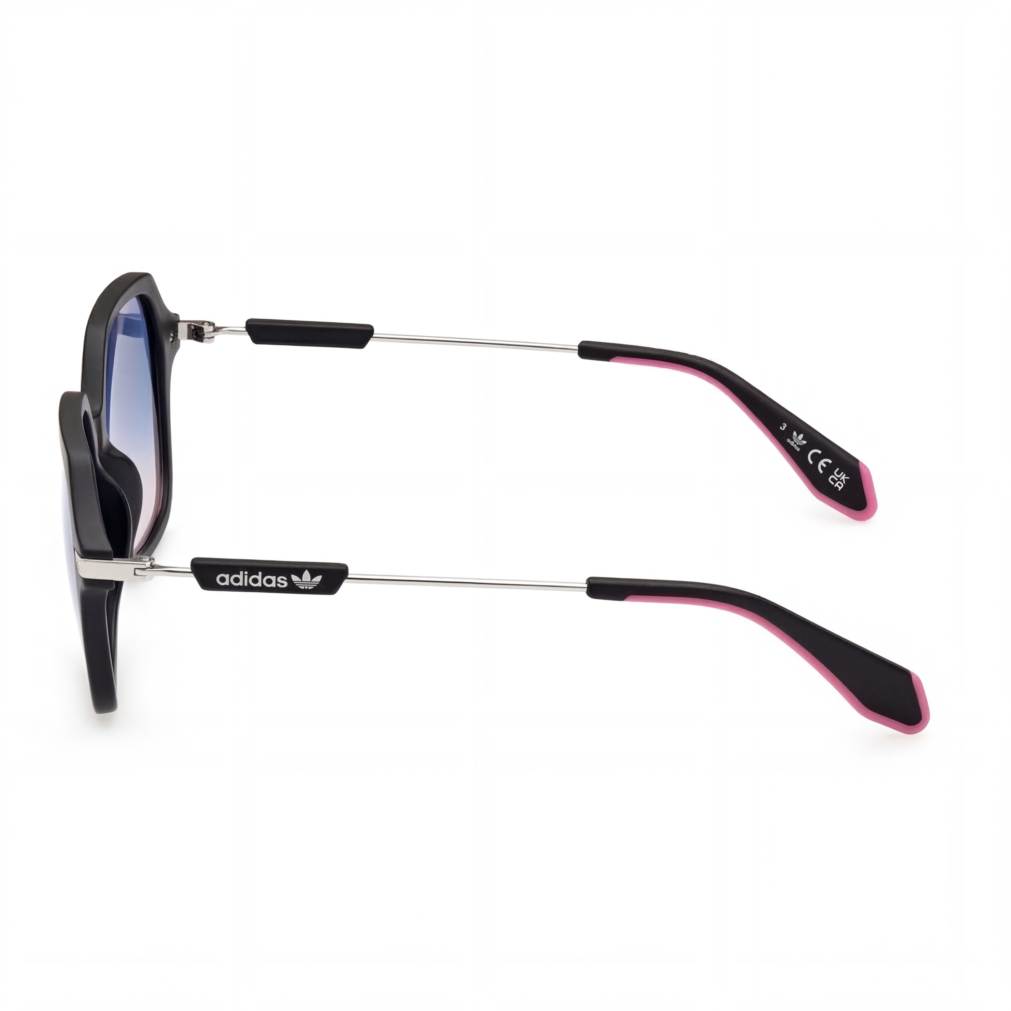 Gafas Adidas Originals Or0082 para mujer, montura de plástico, negro mate, lentes burdeos de espejo no polarizadas con protección UV, 55mm, Photo 3
