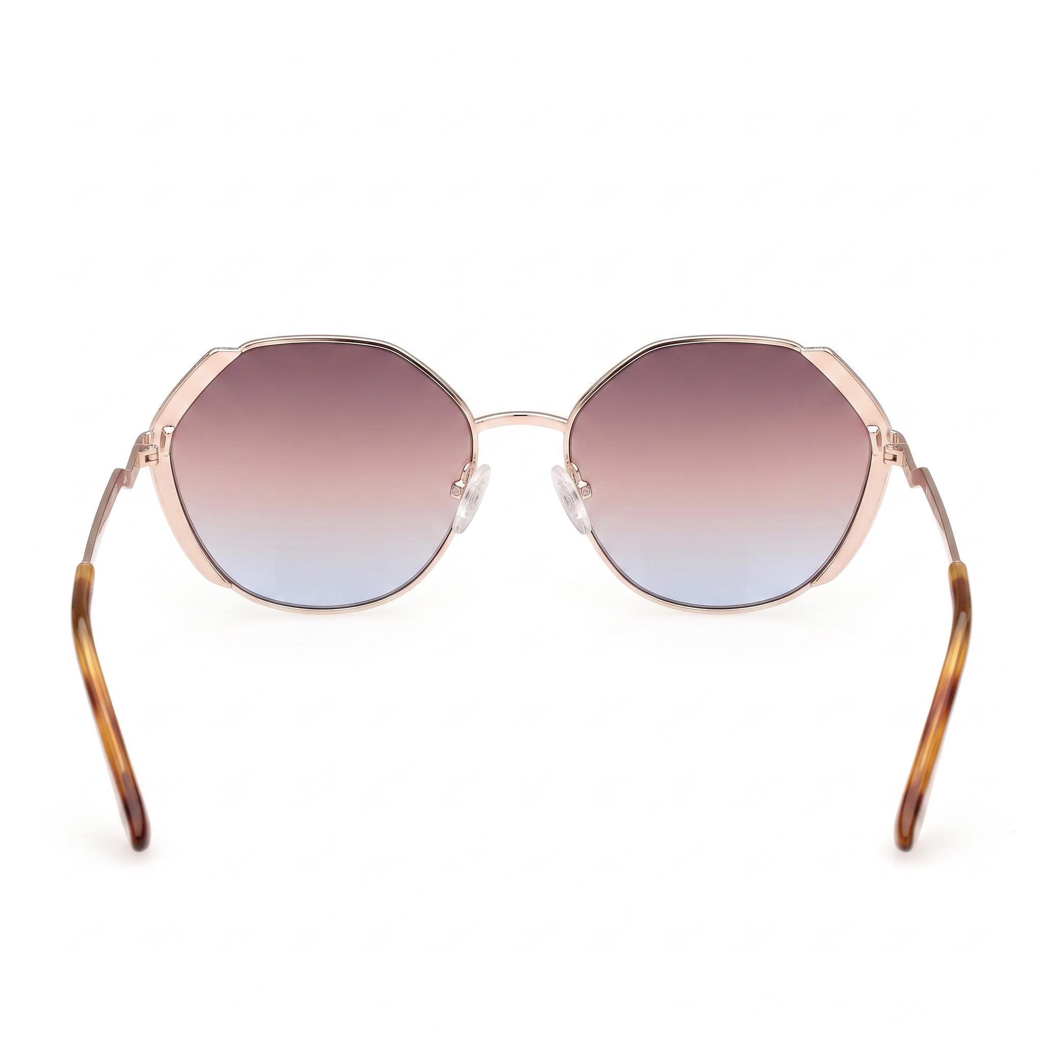 GUESS Geometric Stone Women's Gold Metal Oversize 100% UV Gradient Brown Sunglasses 58mm, Photo 4