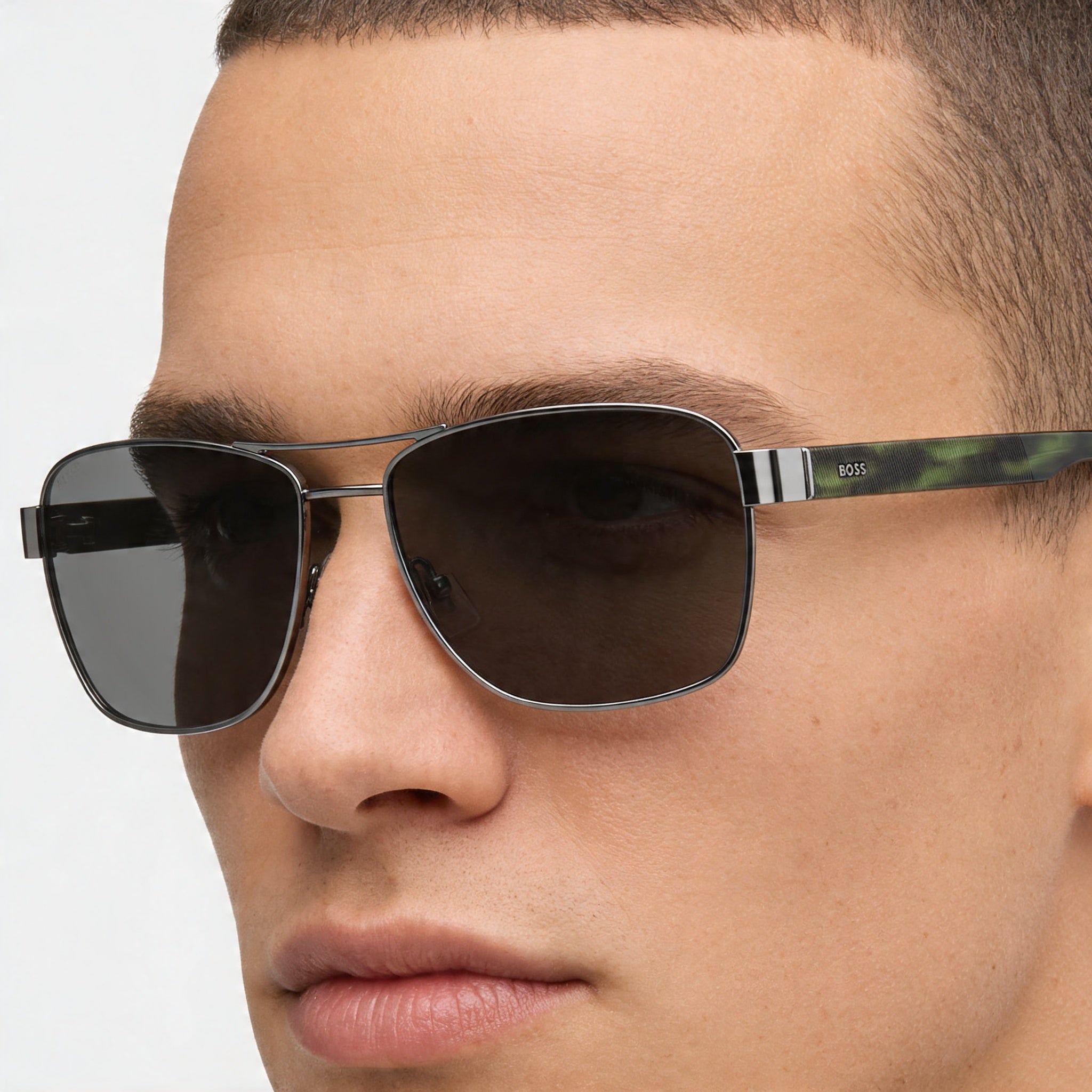 Hugo Boss BOSS 1240/S Classic Men's Alloy Steel Dark Ruthenium UV Protection Sunglasses 60mm, Photo 4