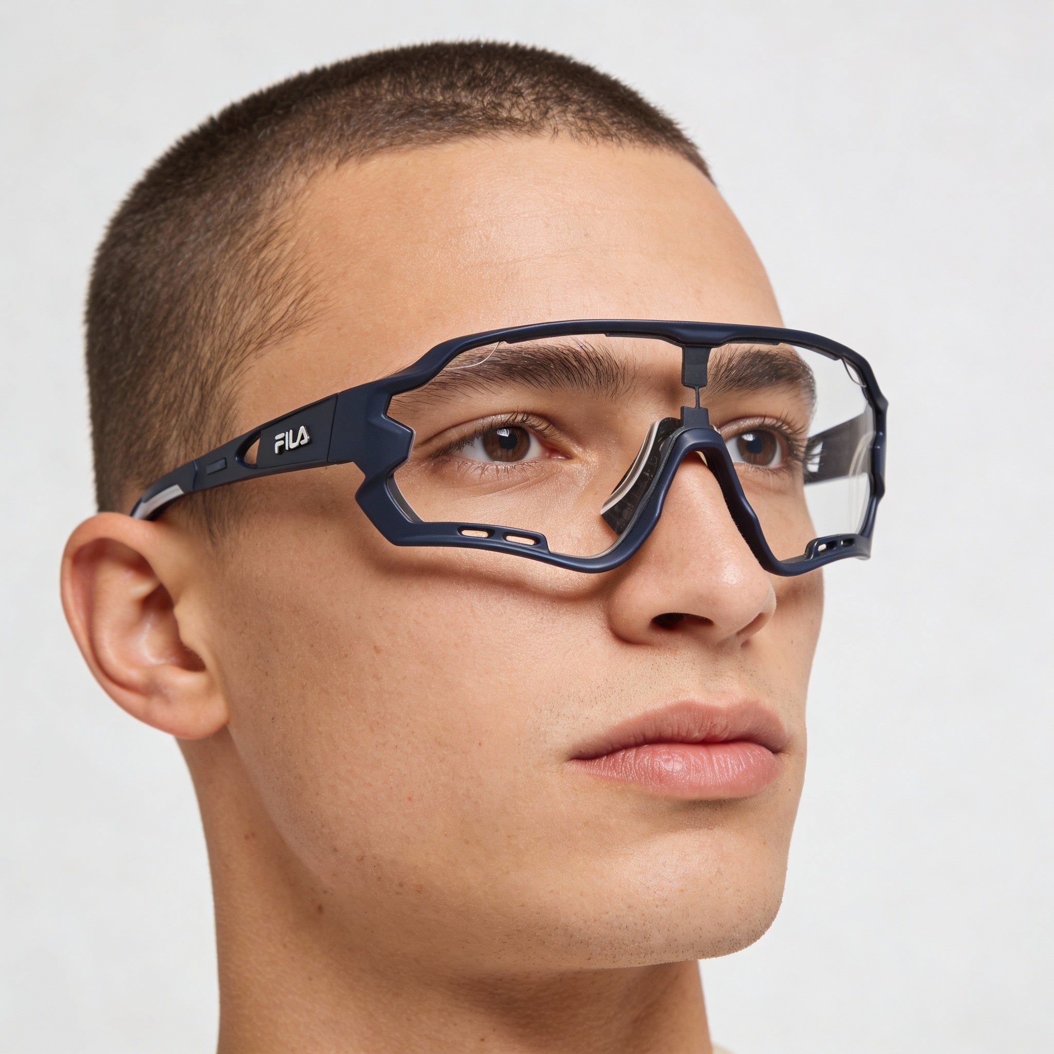 Fila Sfi112 Men's Blue Lightweight Plastic Frame Sunglasses with Acetate Lenses and UV Protection, Photo 4