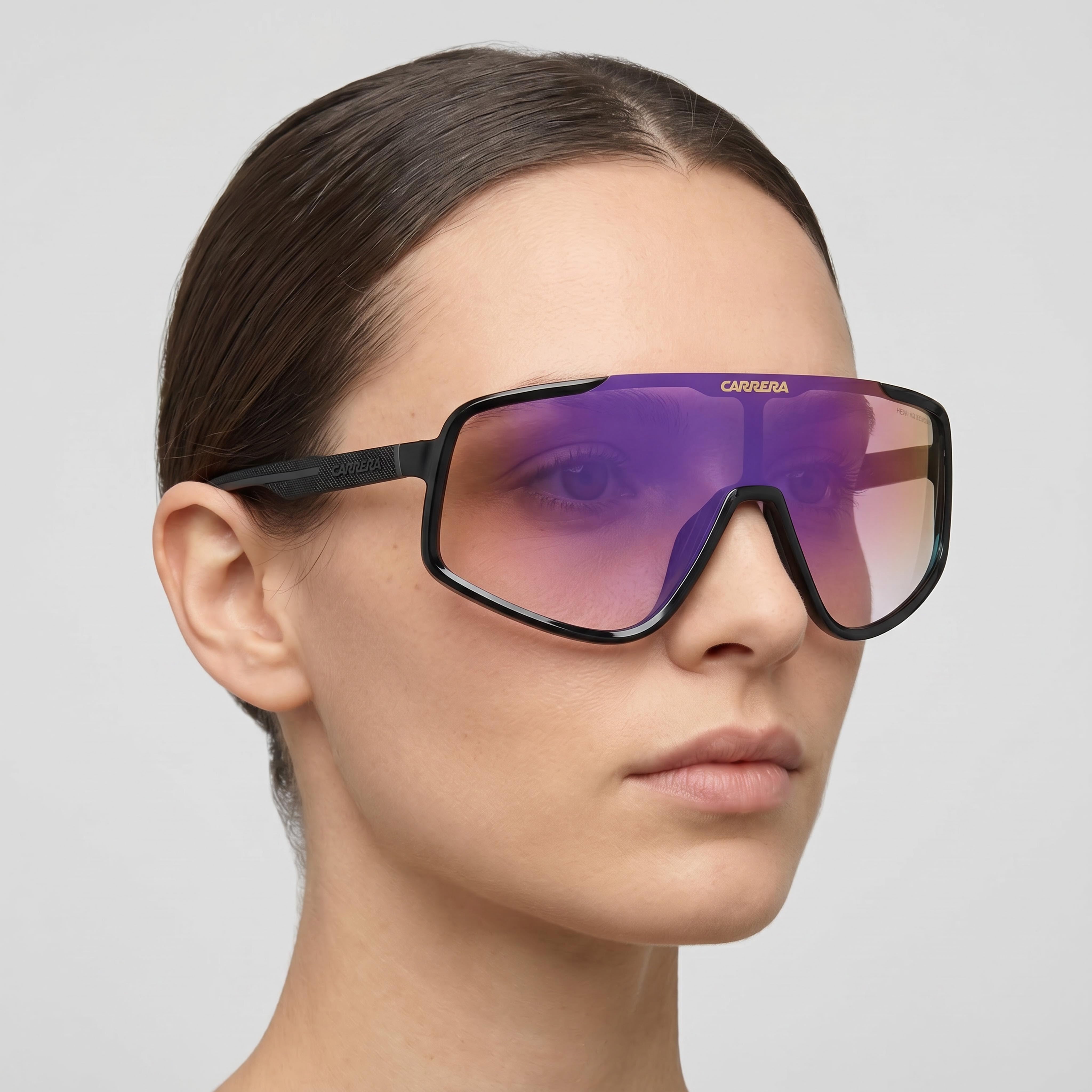 Gafas de sol Carrera 4017/S para mujer, armazón de plástico violeta multicapa negro, no polarizadas, protección UV, 99 mm, Photo 4
