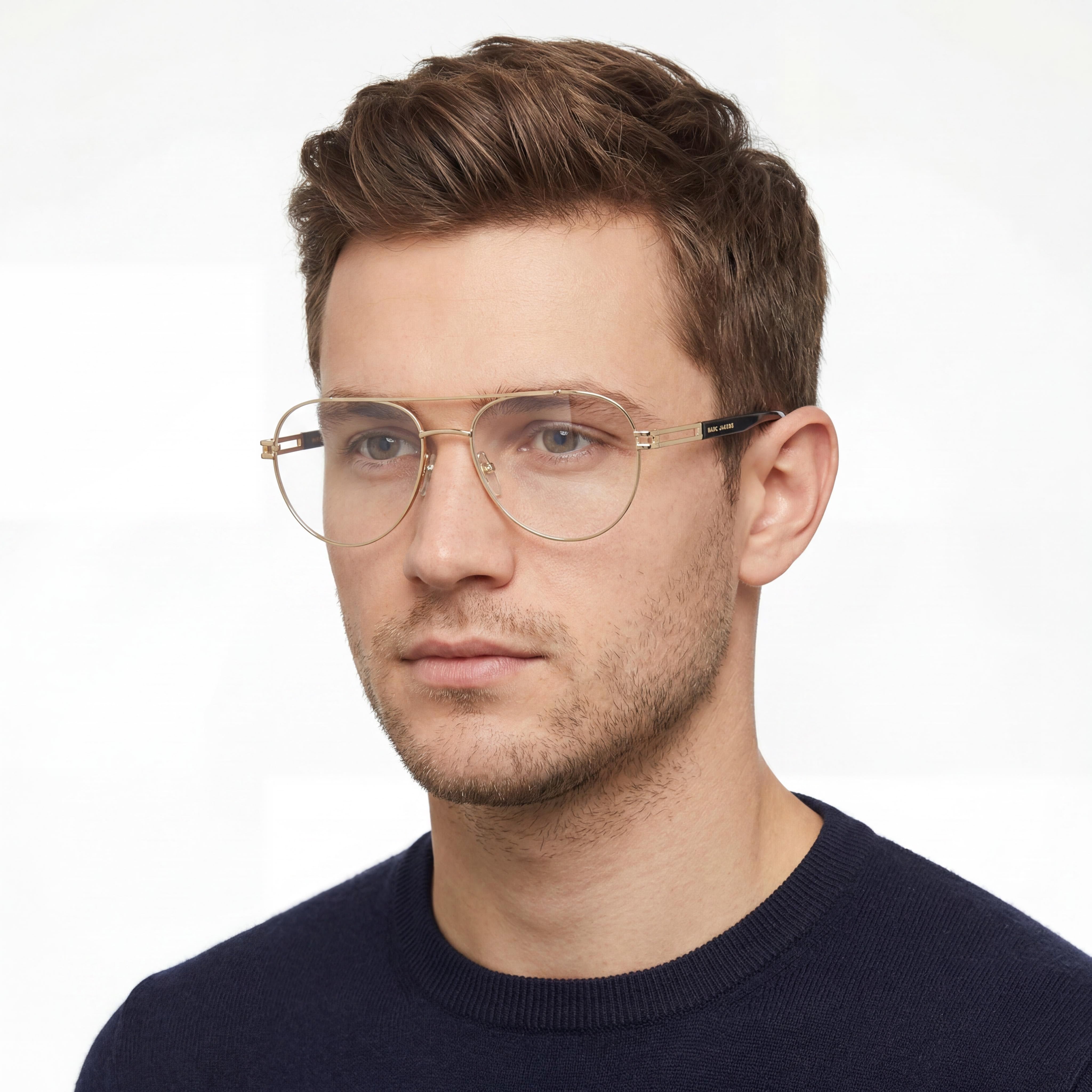 Marc Jacobs Marc 676 Men's Casual Style Gold Alloy Steel Frame with Polycarbonate Lens Optical Eyewear 58mm, Photo 4