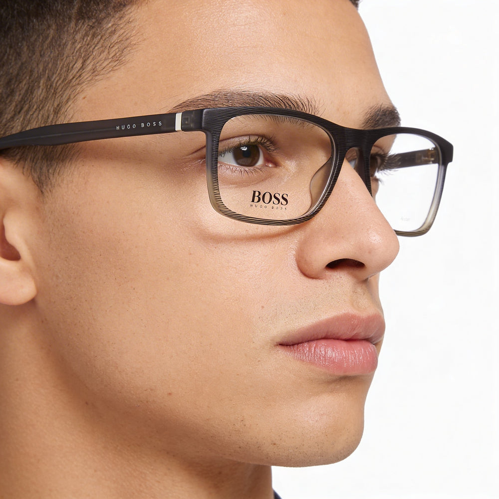 Hugo Boss Systems Boss 1084/It Men's Acetate Frame, Polycarbonate Non-Polarised Lenses Sunglasses, Grey Brown Pattern, 56mm