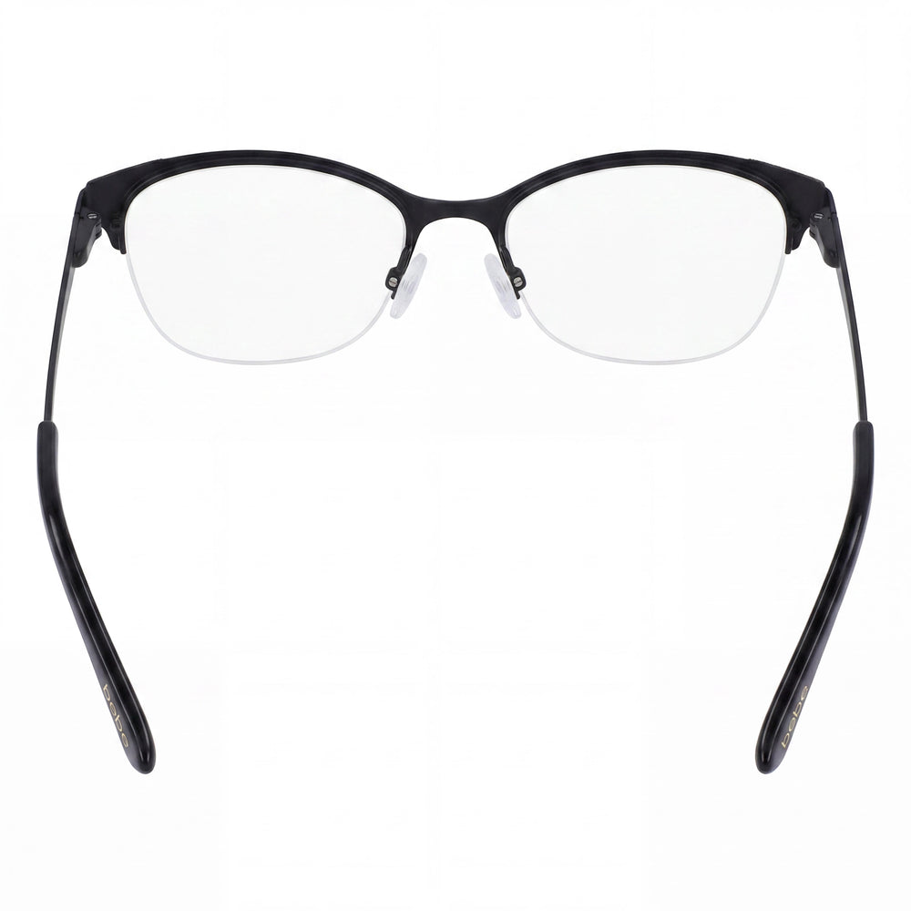 Bebe Bb5204 Men's Jet Metal Frame Eyewear with Clear Polycarbonate Lenses, 52-17-135mm