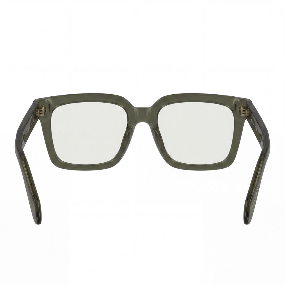 Salvatore Ferragamo Sf2985 Men's Acetate Transparent Khaki Eyewear 52mm