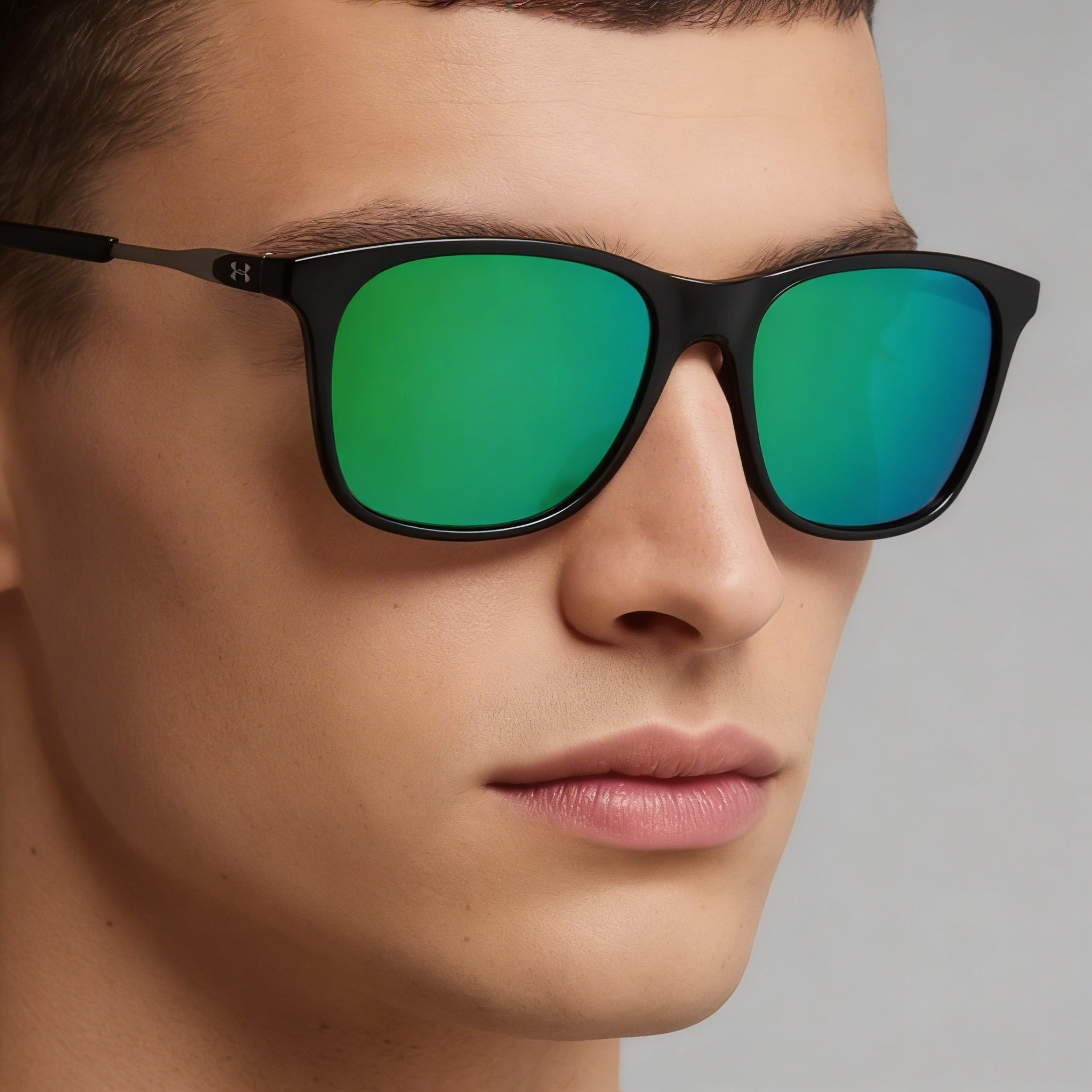 Gafas de sol clásicas Under Armour para hombre, de poliamida con protección UV, color negro, verde y azul, de 54 mm, Photo 4