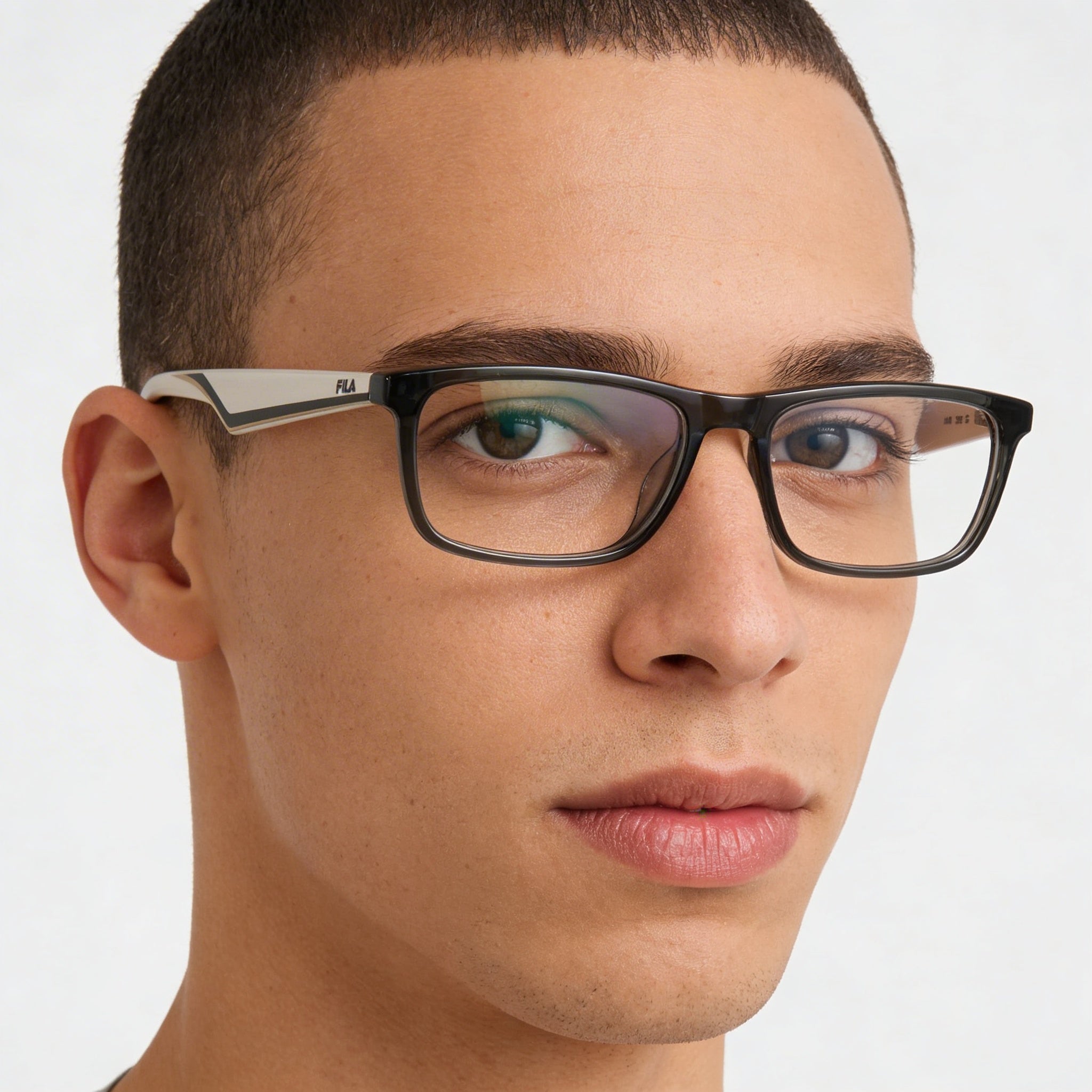 Fila classical Men's Sunglasses with Cellulose Acetate Frame in Grigio/Verde Lucido, 54mm Lens Width, Photo 4
