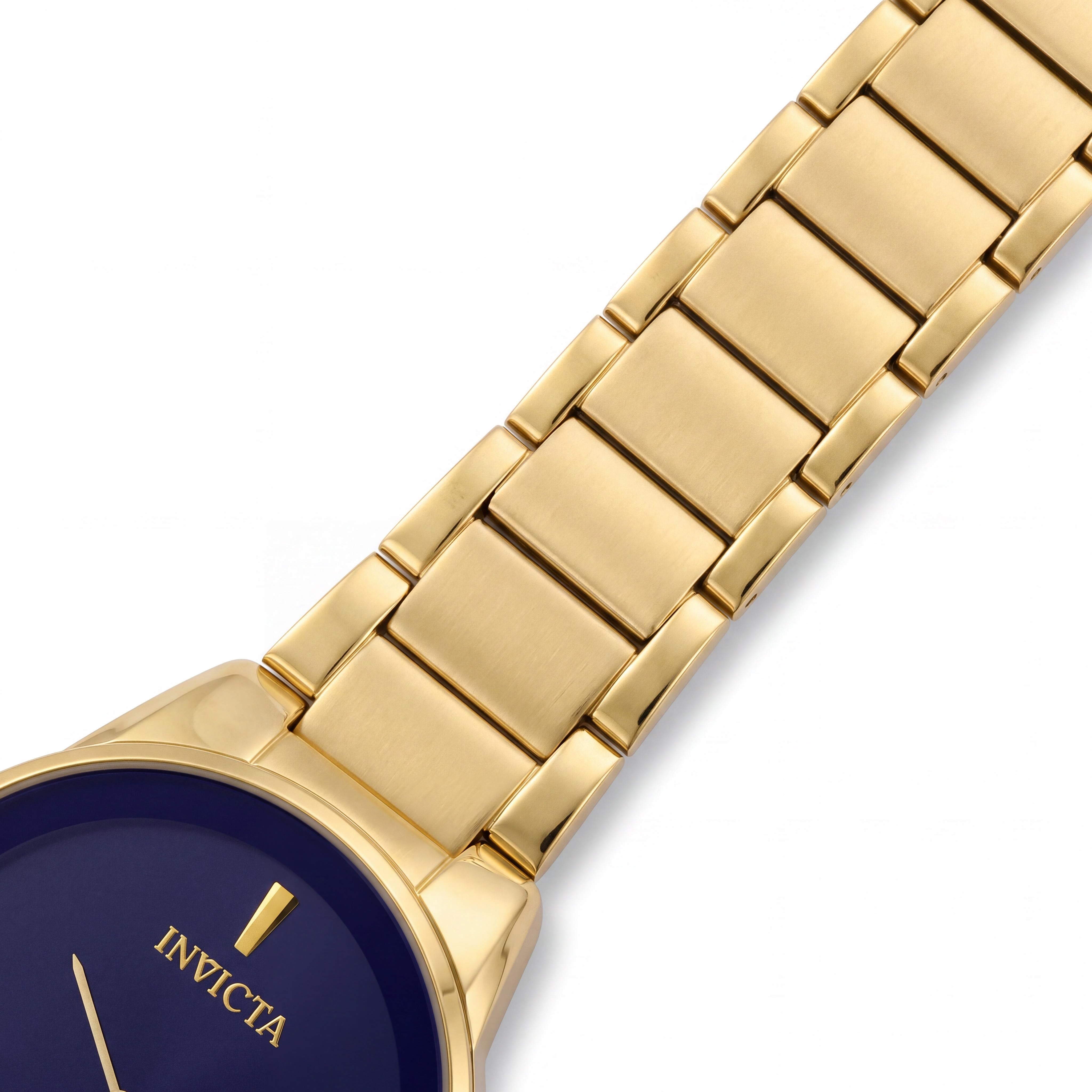 Invicta Specialty 29472 Reloj de pulsera unisex de acero inoxidable dorado con esfera azul y movimiento de cuarzo 40 mm, Photo 3