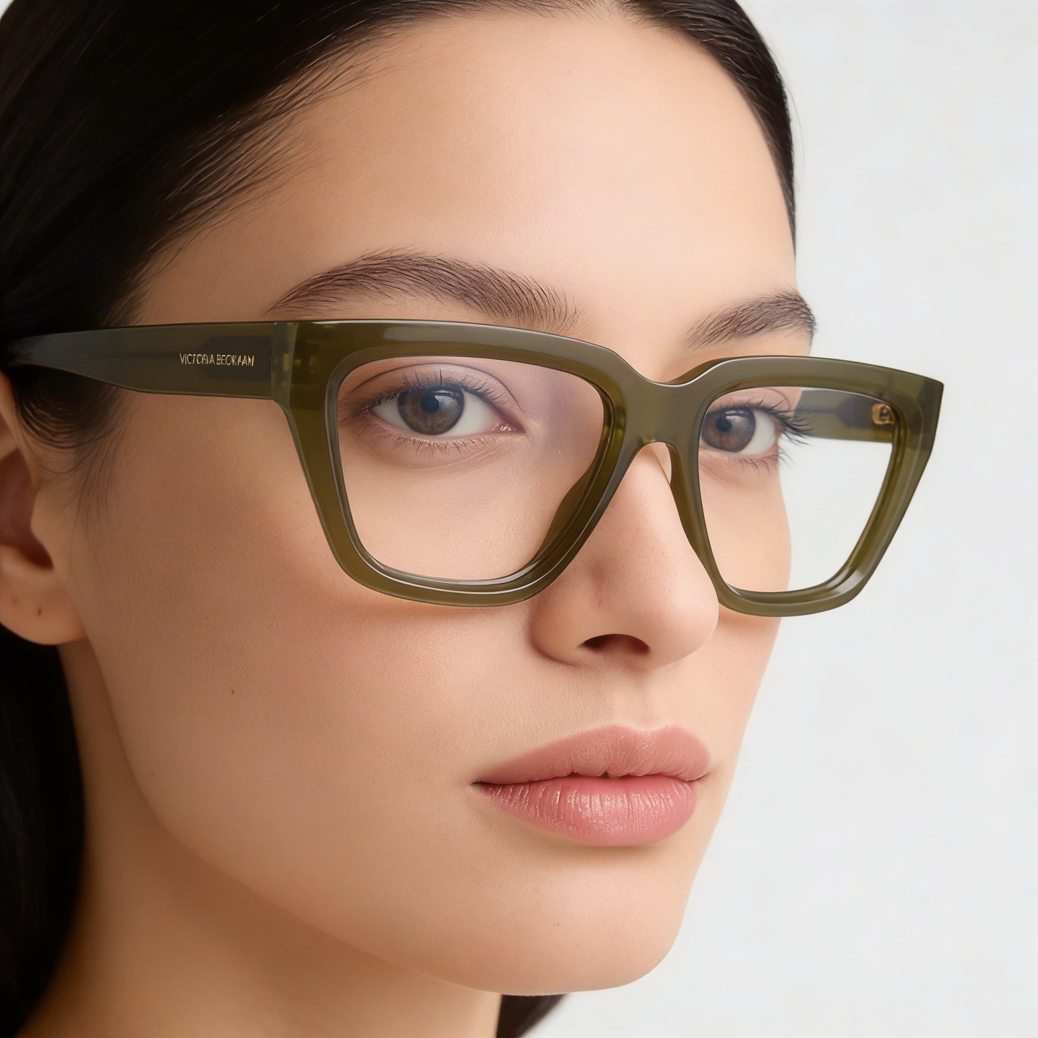 Victoria Beckham Modern VB2658 Women's Acetate Frame Sunglasses featuring Olive Lenses and Frame 53mm, Photo 5