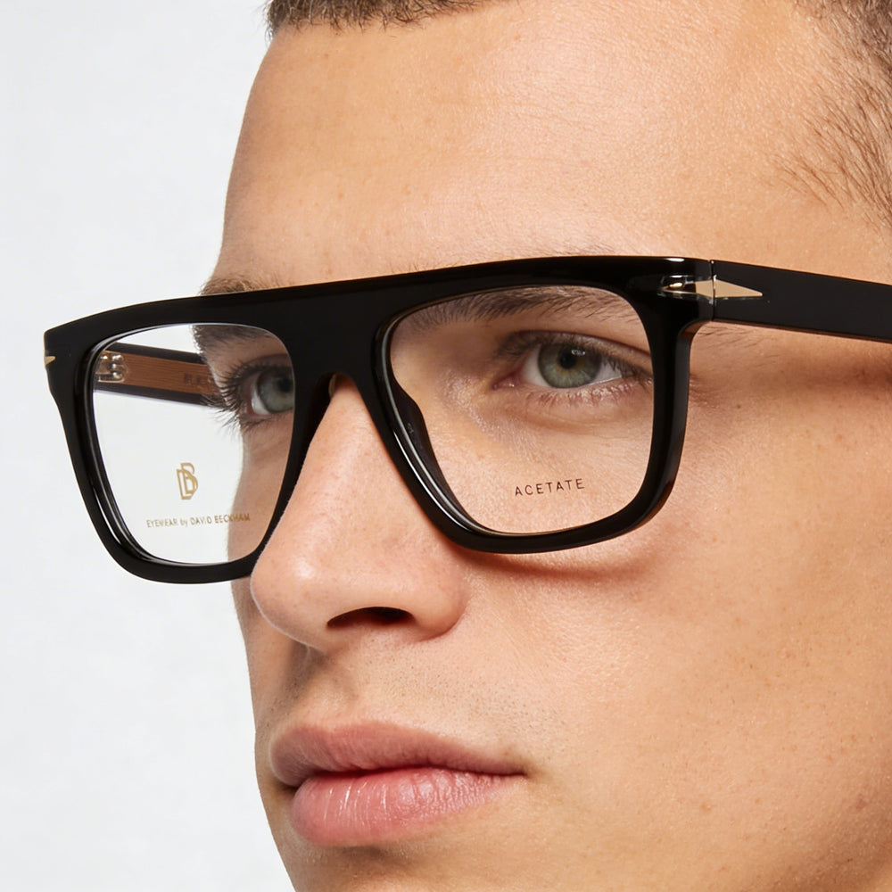 David Beckham Db 7096 Men's Modern Style Acetate Frame Sunglasses with Polycarbonate Lenses, Black, 53mm