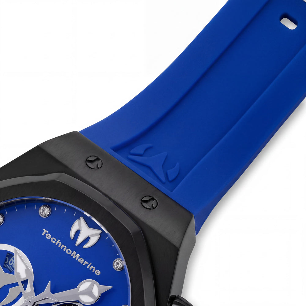 Cronógrafo de cuarzo Technomarine Reef TM-523001 para hombre, acero inoxidable, esfera azul, 45 mm