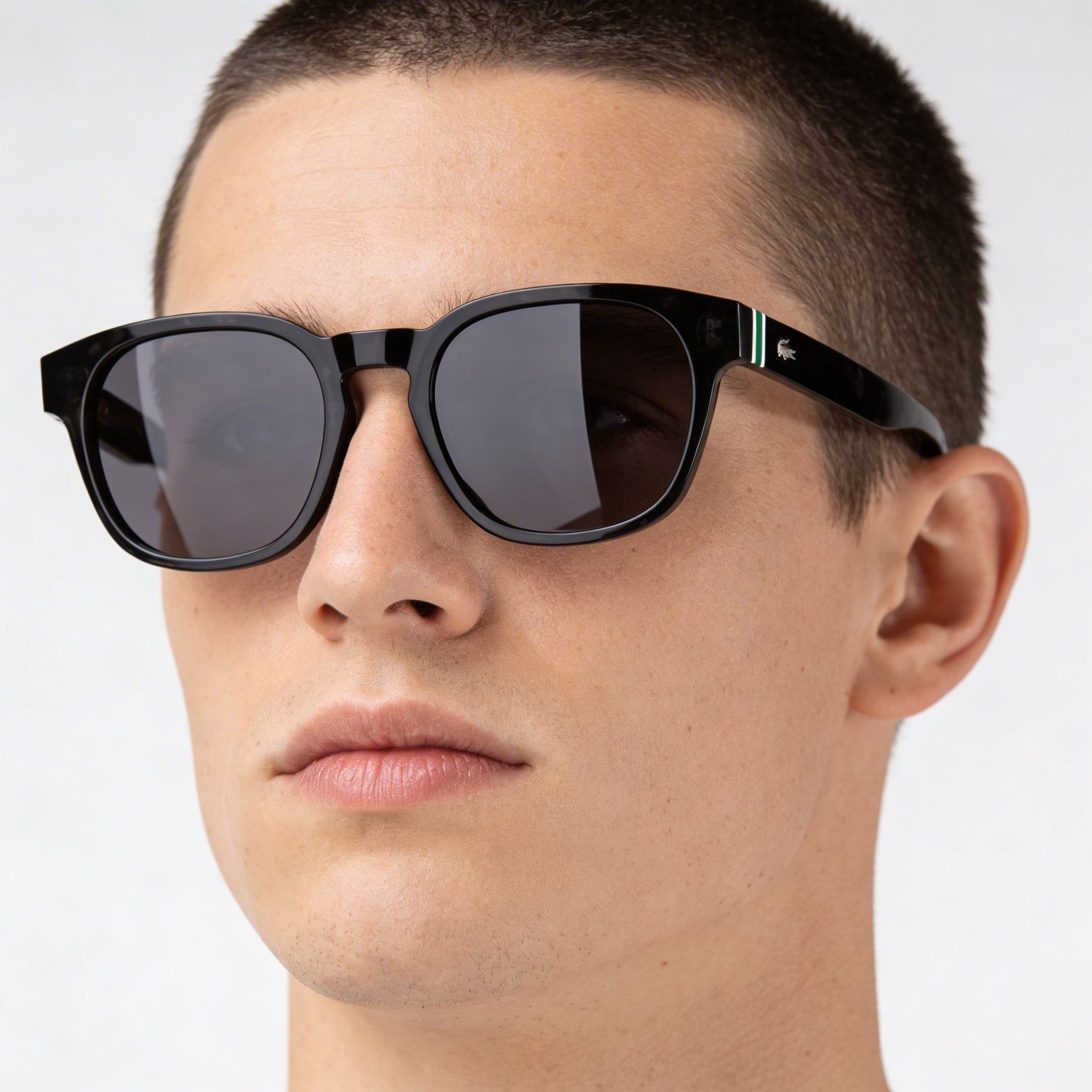 Gafas de plástico Lacoste Modern Heritage para hombre, color gris Habana, con protección UV, 49 mm, Photo 4