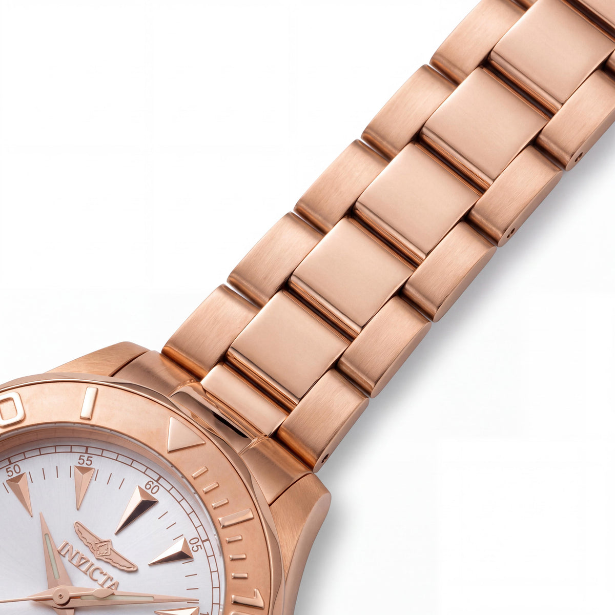 Invicta Signature 7111 Rose-gold Stainless Steel Automatic Unisex Watch with Silver Dial & Glow In The Dark 47mm, Photo 3