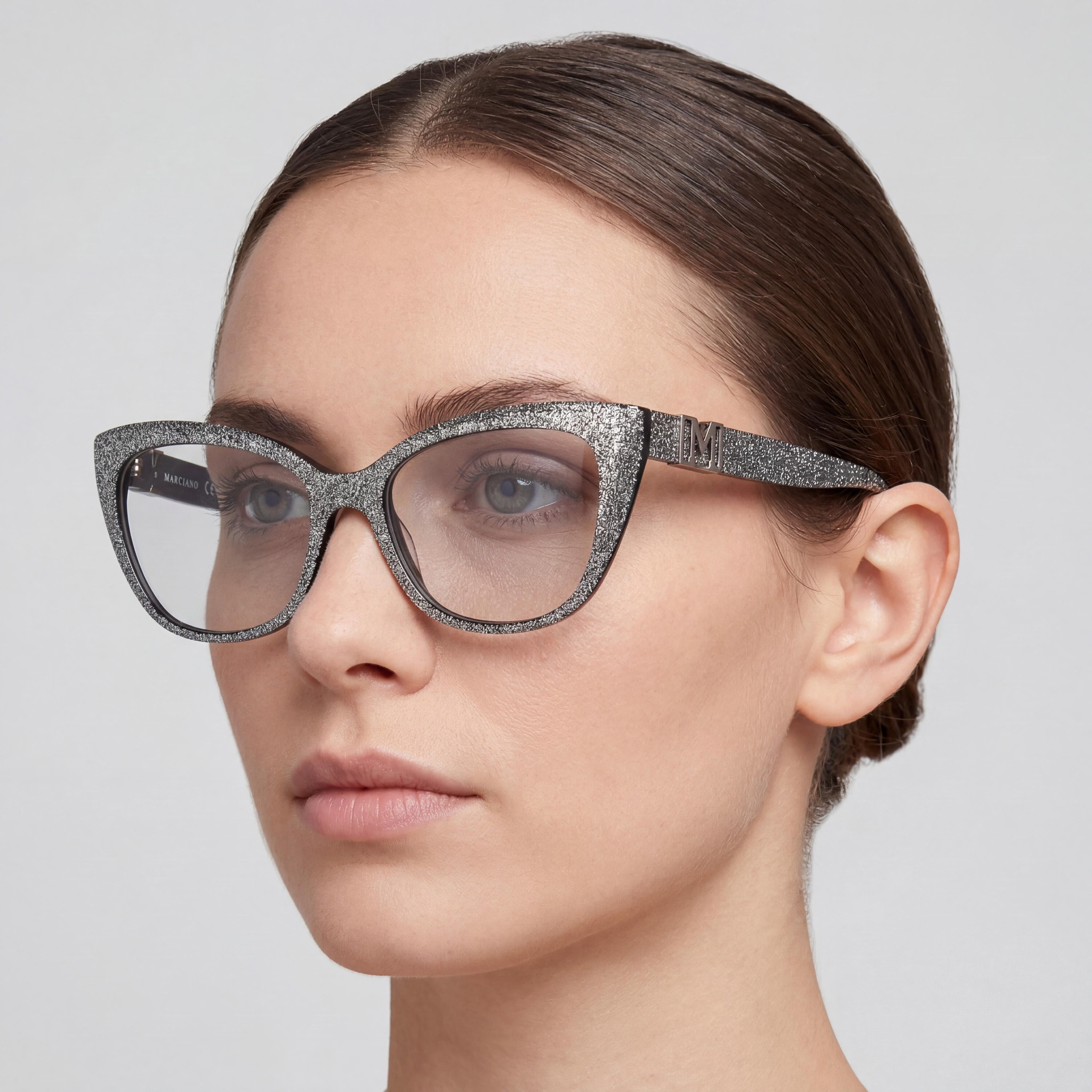 GUESS by Marciano Gm50008 Women's Shiny Black Plastic Frame Polycarbonate Lenses Eyeglasses 55mm, Photo 3