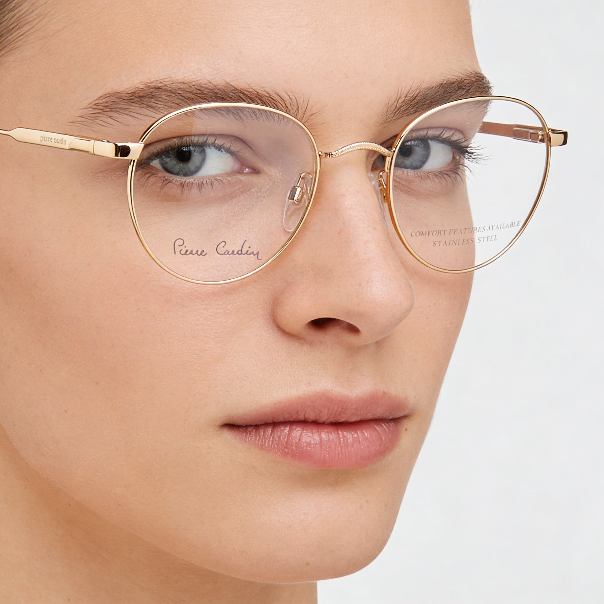 Pierre Cardin P.C. 6877 Modern Style Unisex Gold Metal Frame Eyewear with Polycarbonate Lenses 52mm, Photo 4