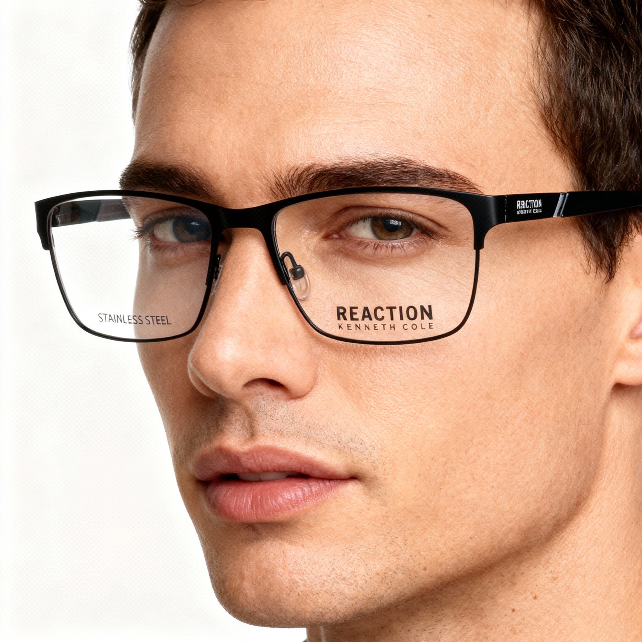 Kenneth Cole REACTION Kc0937-n Men's Matte Black Metal Polarized Clear Lens Eyewear 55-17-140, Photo 5