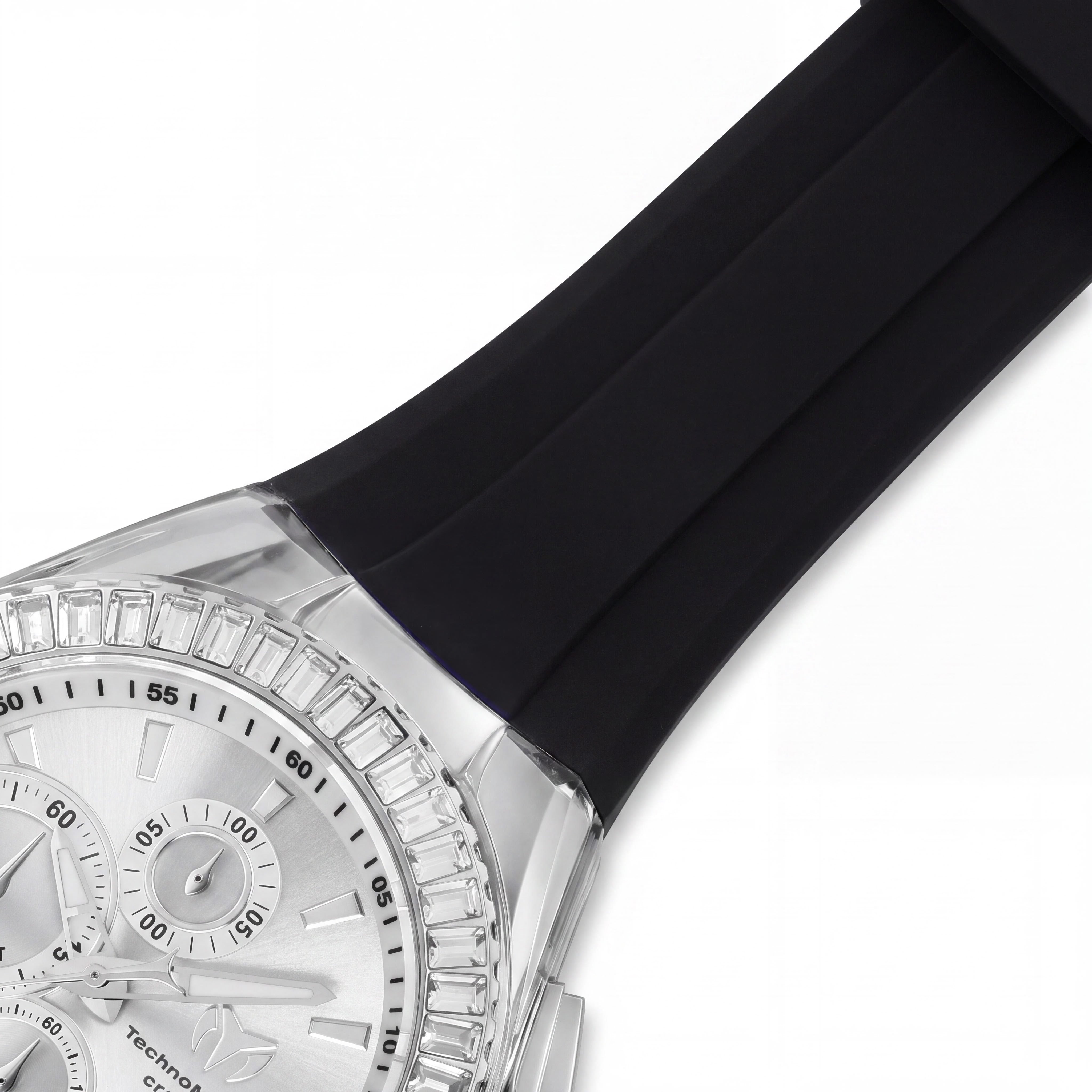 Reloj Technomarine Cruise TM-121150 para hombre, de cuarzo, cronógrafo, caja de acero inoxidable de 45 mm, esfera plateada y correa de silicona, Photo 3
