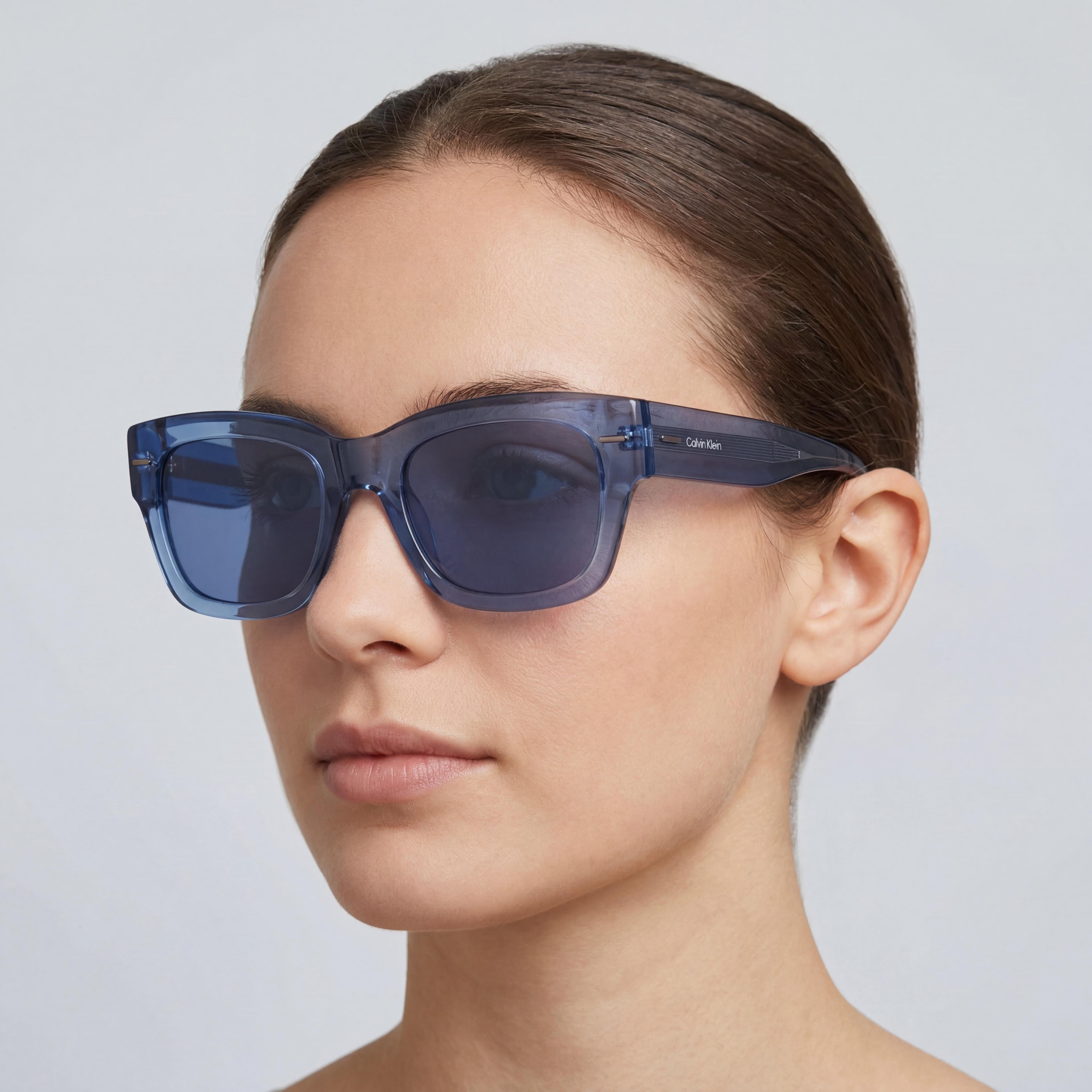 Calvin Klein Ck23509s Unisex, Montura de Plástico Azul con Lentes de Policarbonato Azul Sólido, Protección UV, 51mm, Photo 4