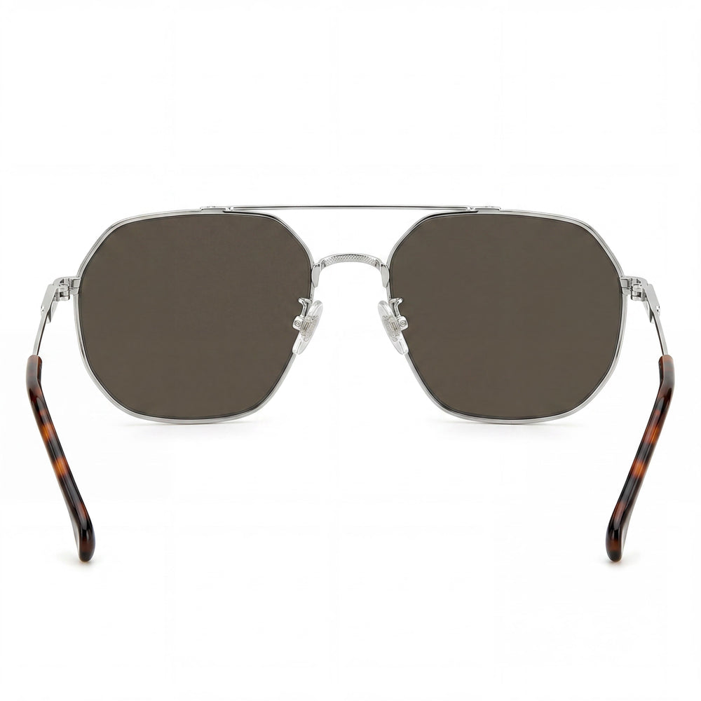 Gafas de sol Carrera 1035 unisex de acero inoxidable, montura plateada paladio, lentes marrón oscuro, protección UV, 58 mm