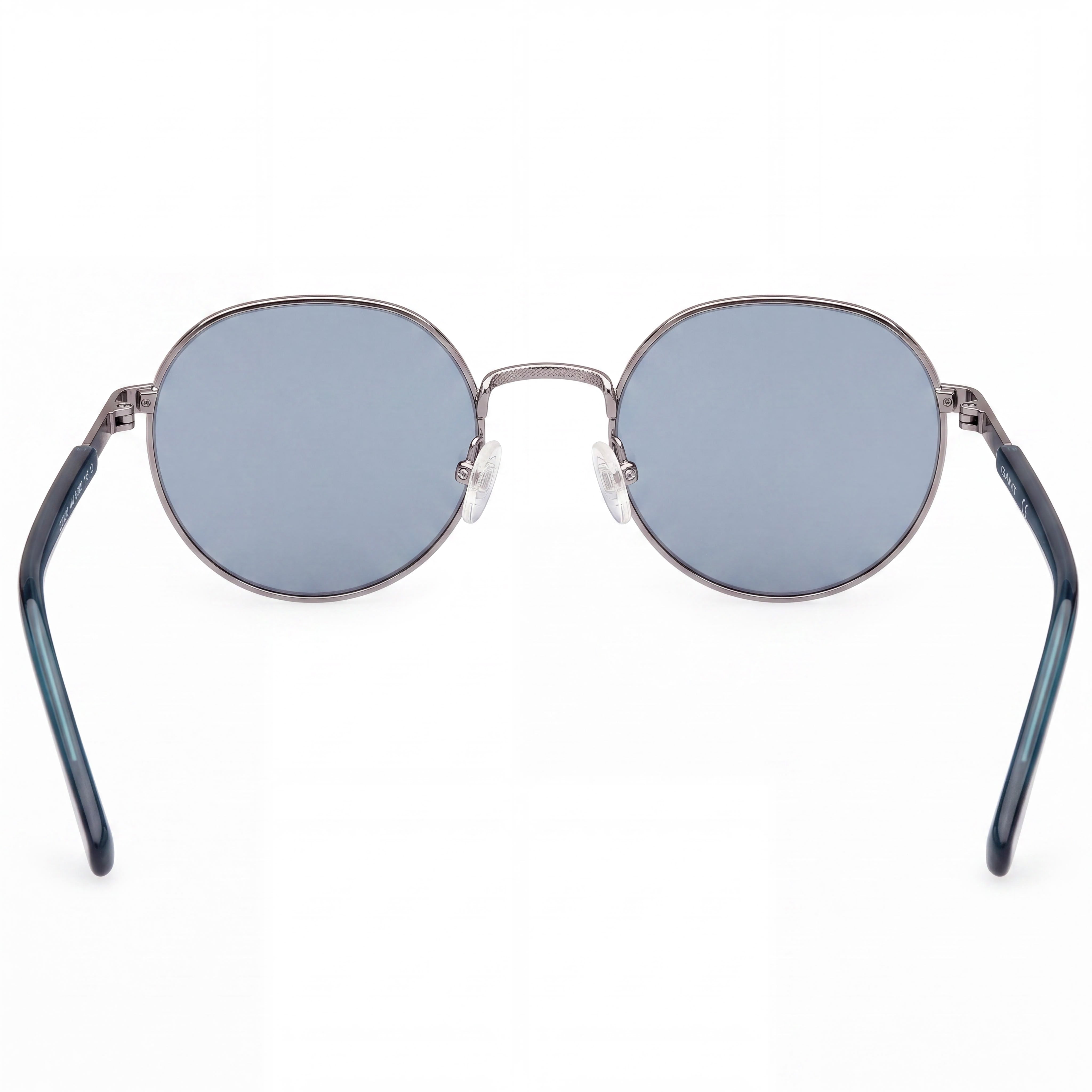 GANT GA7233 Women's Round Metal Frame Sunglasses, 100% UV Protective, Shiny Light Ruthenium, 53mm, Photo 4