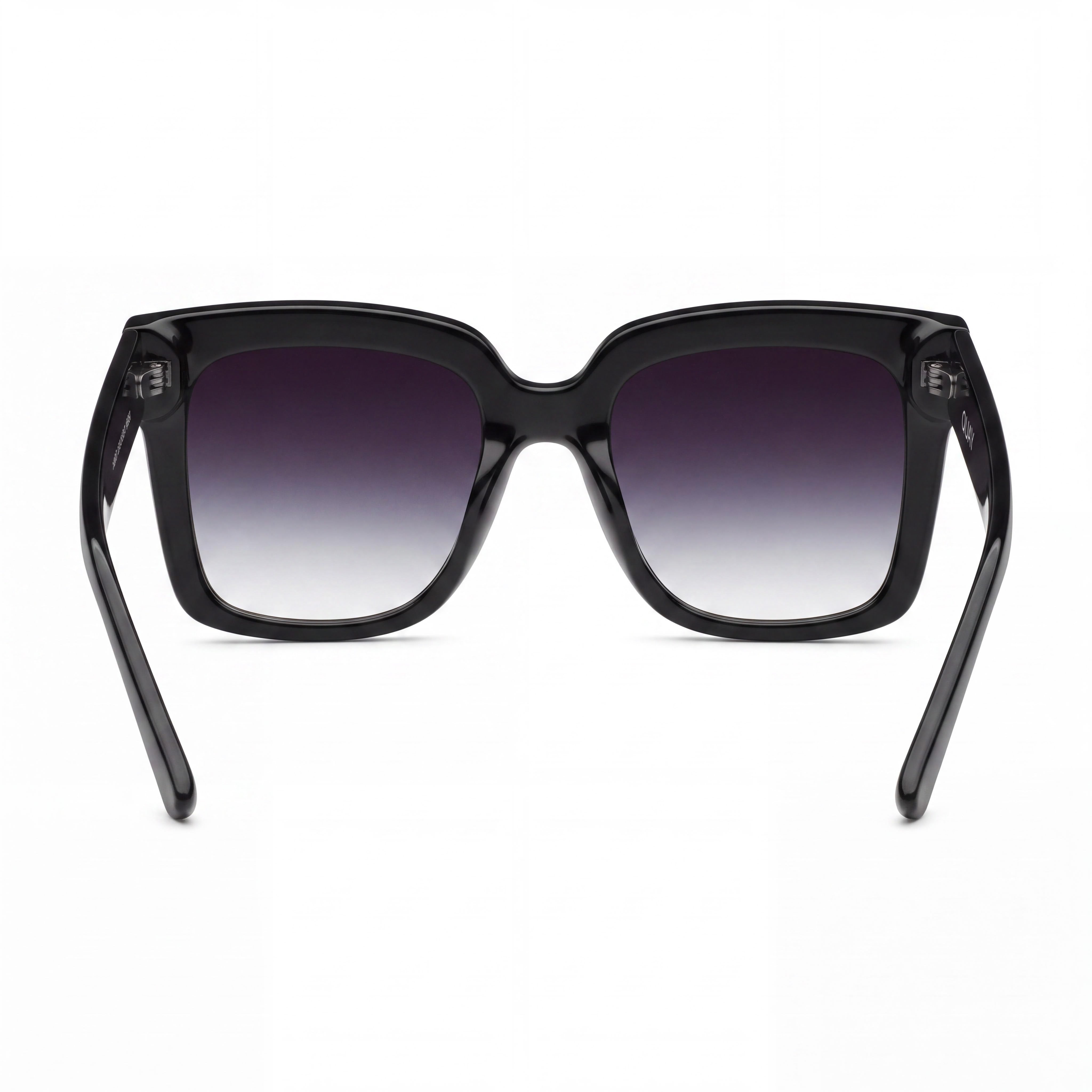 QUAY AUSTRALIA Women's Square Polarized UV Protection Sunglasses with Black Fade Plastic Frame 52mm, Photo 3