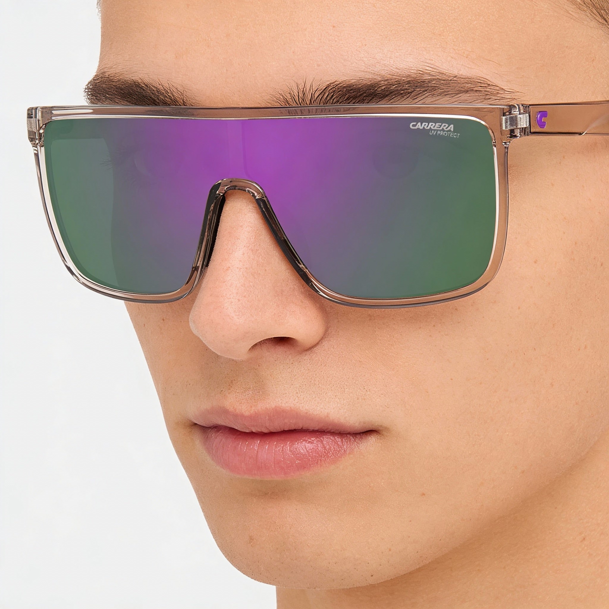 Gafas de sol Carrera Modern Unisex Nude Purple Mask con elastómeros termoplásticos y protección UV de 99 mm, Photo 3