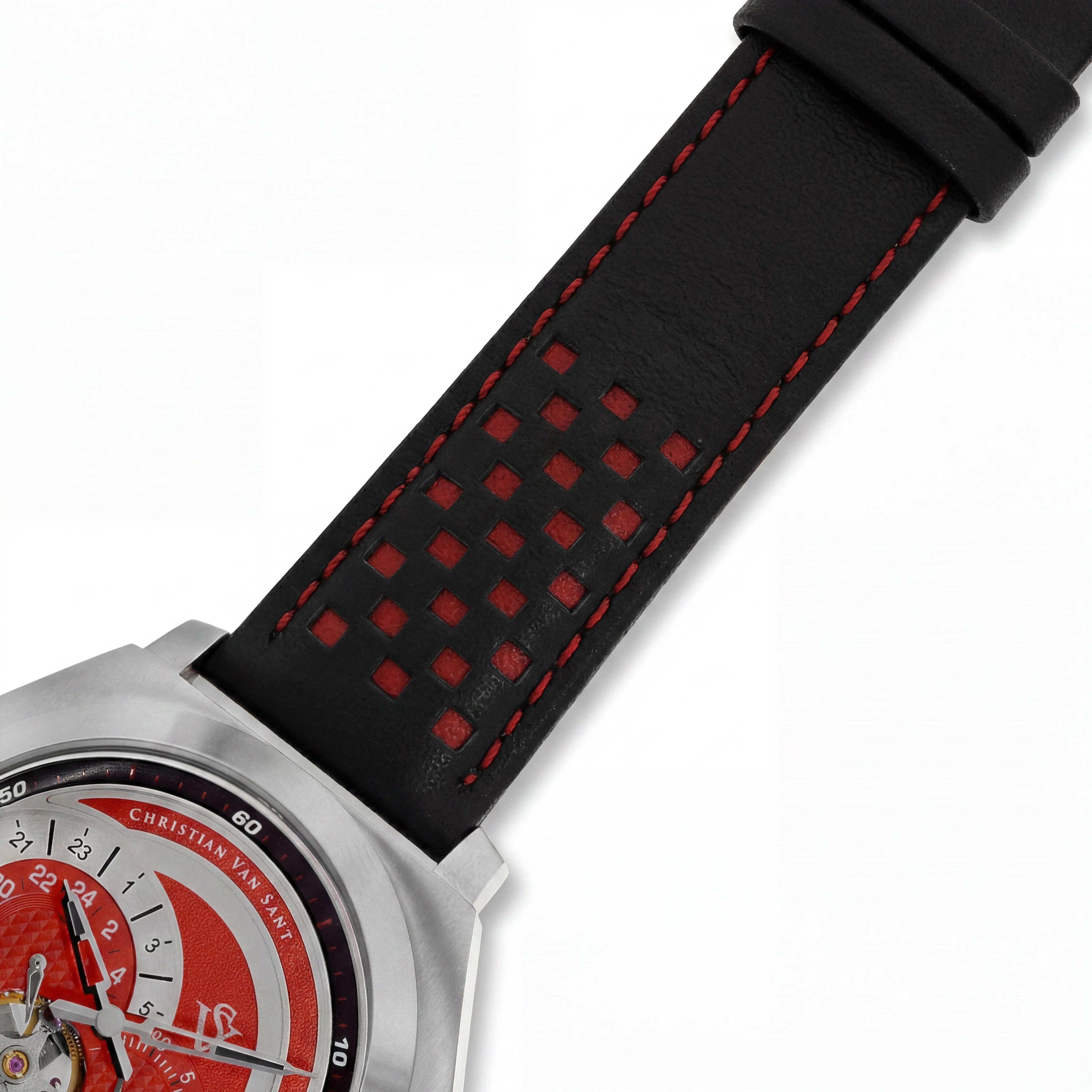 Christian Van Sant Reloj de Pulsera Automático de Hombre con Movimiento Multifunción y Esfera Roja, Photo 3