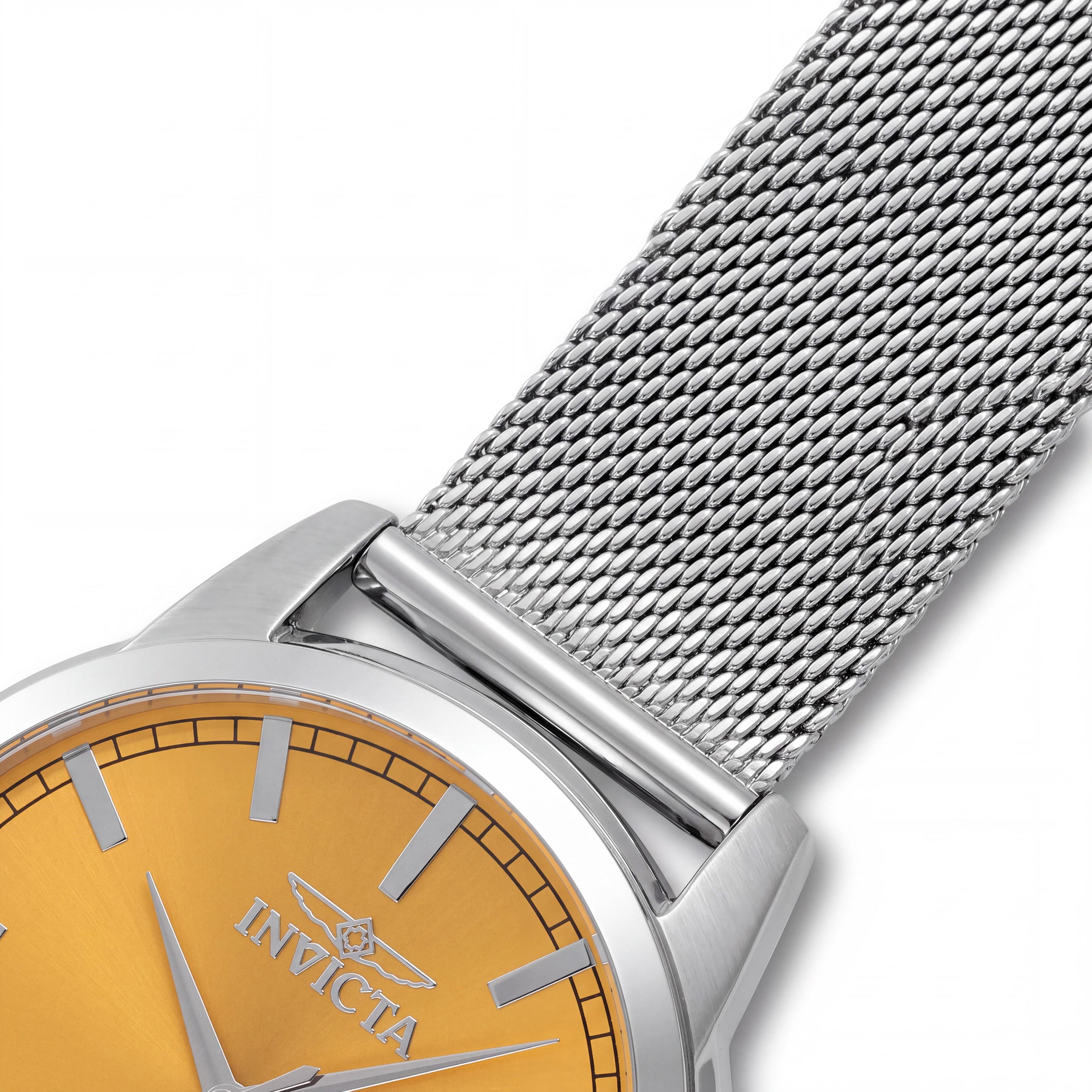 Invicta Celestial 48506 Unisex Silver Stainless Steel Bracelet Watch with Yellow Dial, Quartz Movement, 43mm, Photo 3
