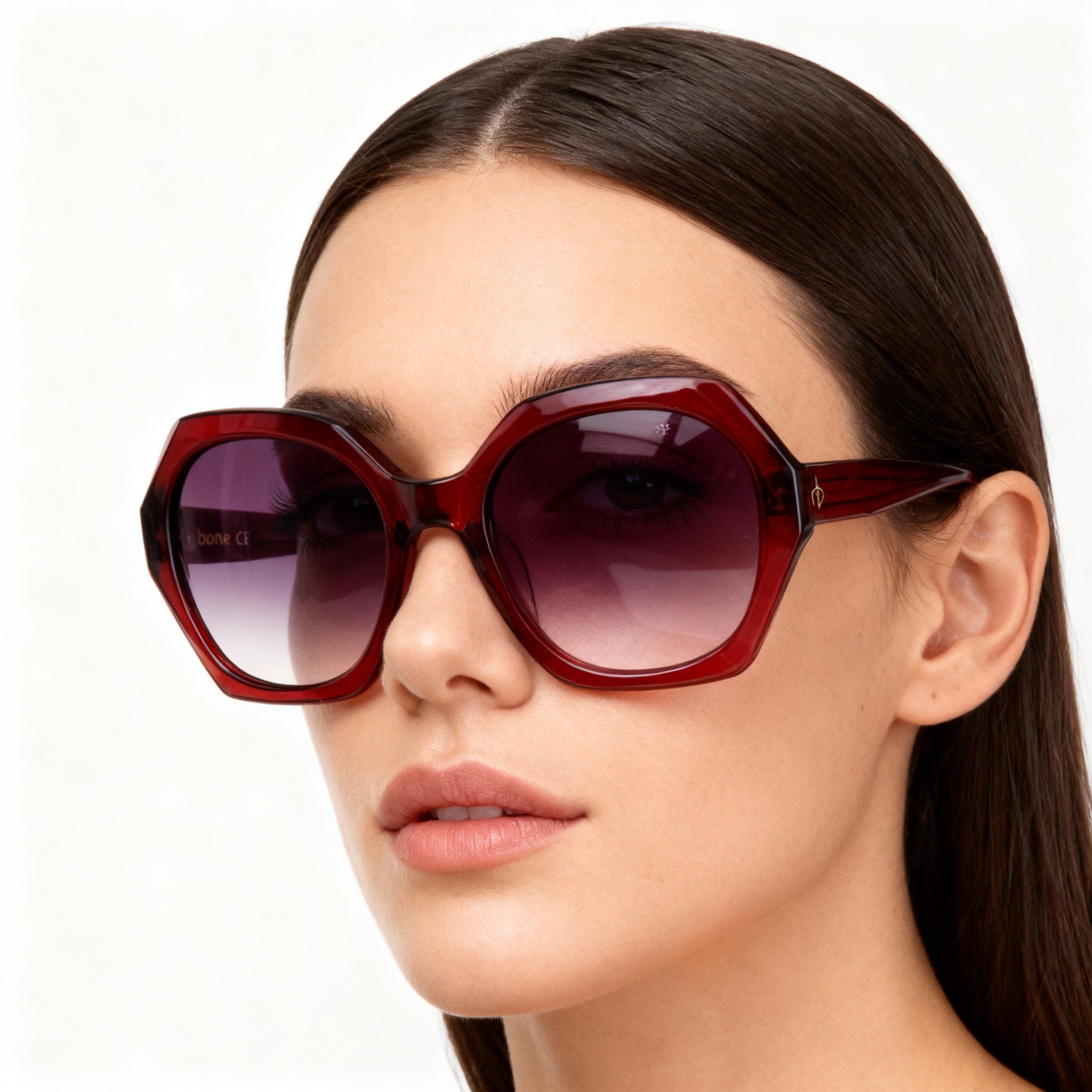 rag & bone Modern Heritage Women's Eco-Acetate Burgundy Pink UV Protected Sunglasses 55-21-140, Photo 3