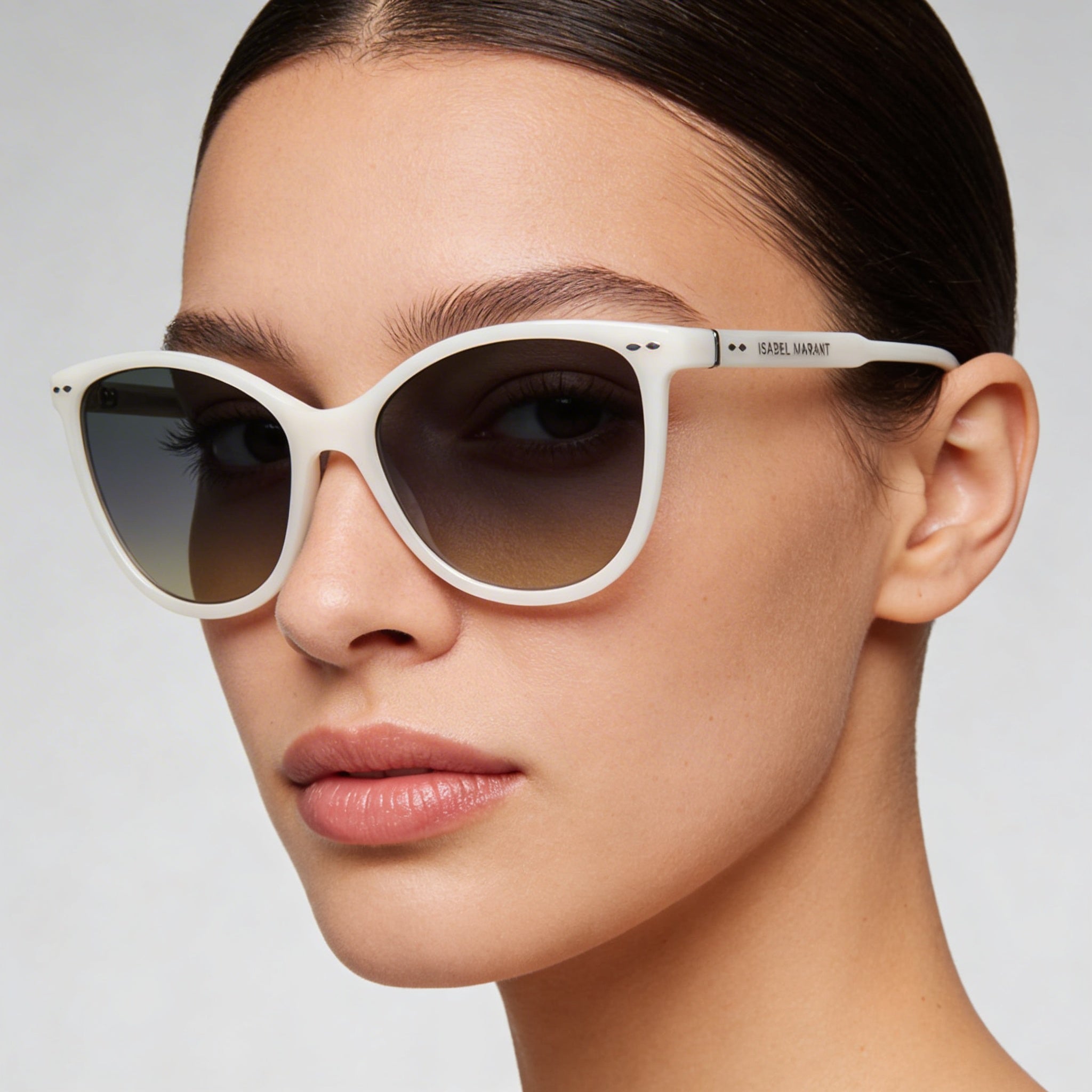 Isabel Marant Modern Women's Sunglasses, featuring an Ivory Acetate Frame and Ivory Lenses, 57mm Lens Width, Photo 4
