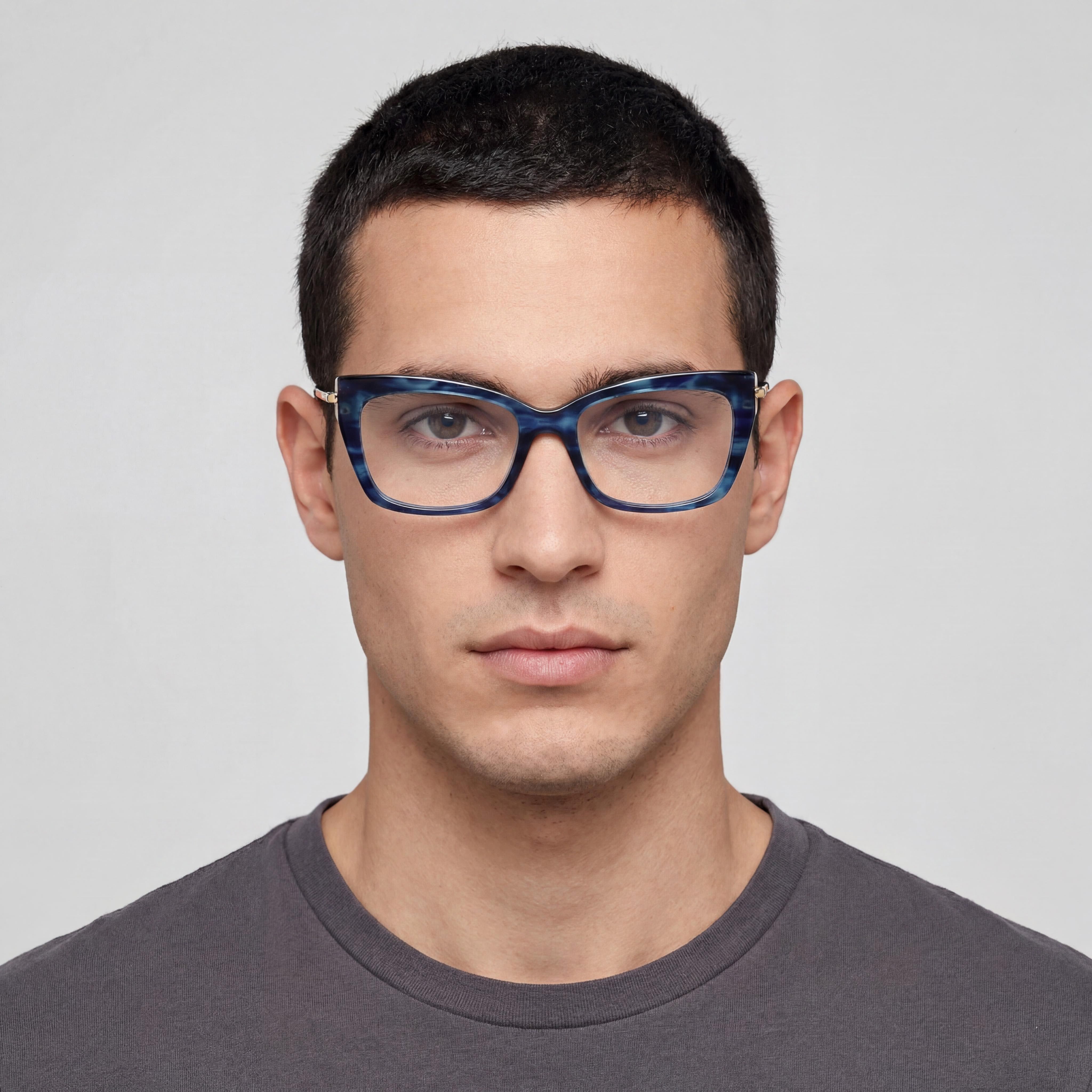 MaxMara Men's Eyewear, Blue Plastic Frame, Multicoloured Polarized Polycarbonate Lenses, 53-17-140, Photo 4