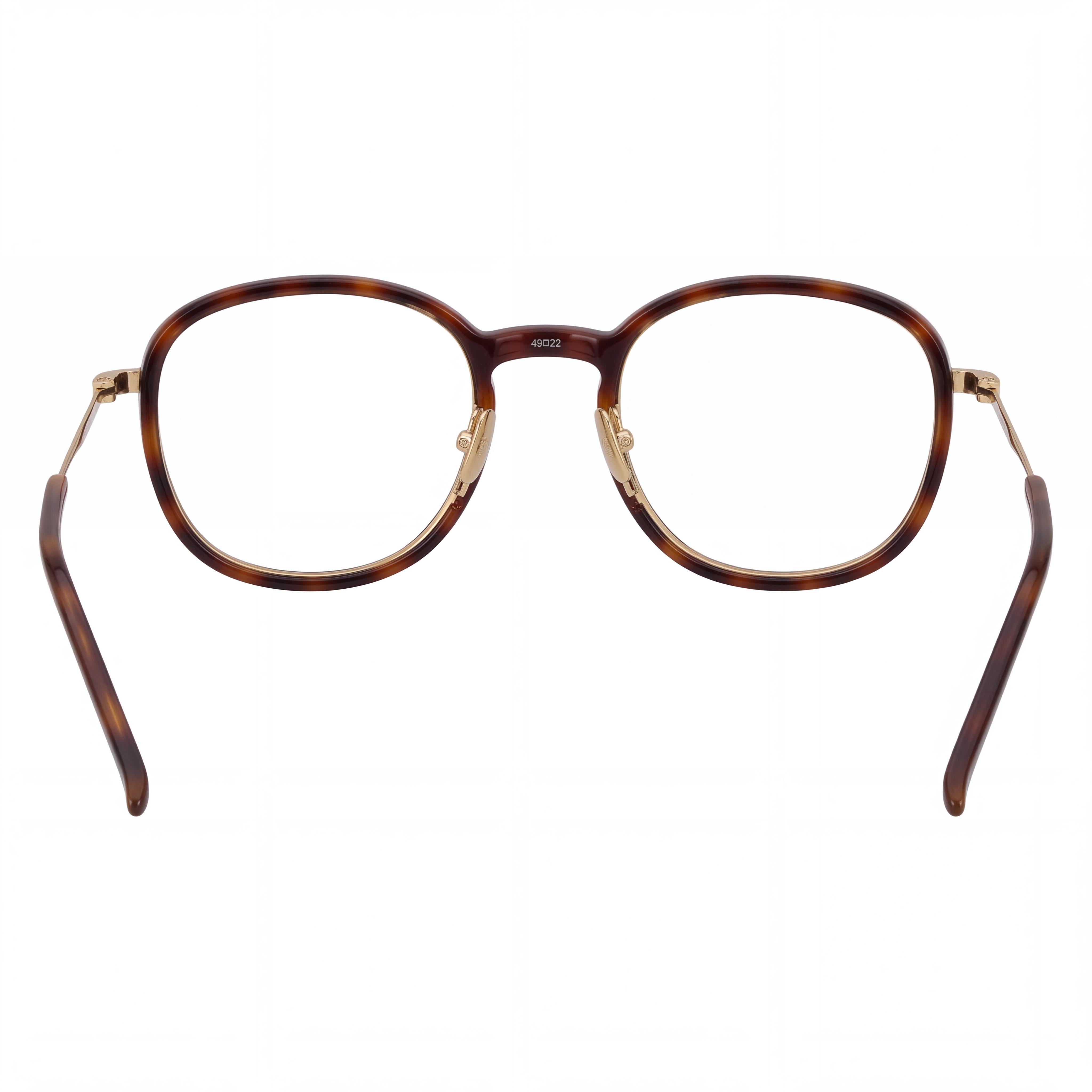 YVES SAINT LAURENT Sl 436 Opt-002 Women's Round Plastic Eyeglasses with Clear Lenses Havana Transparent Gold 49-22-42, Photo 3