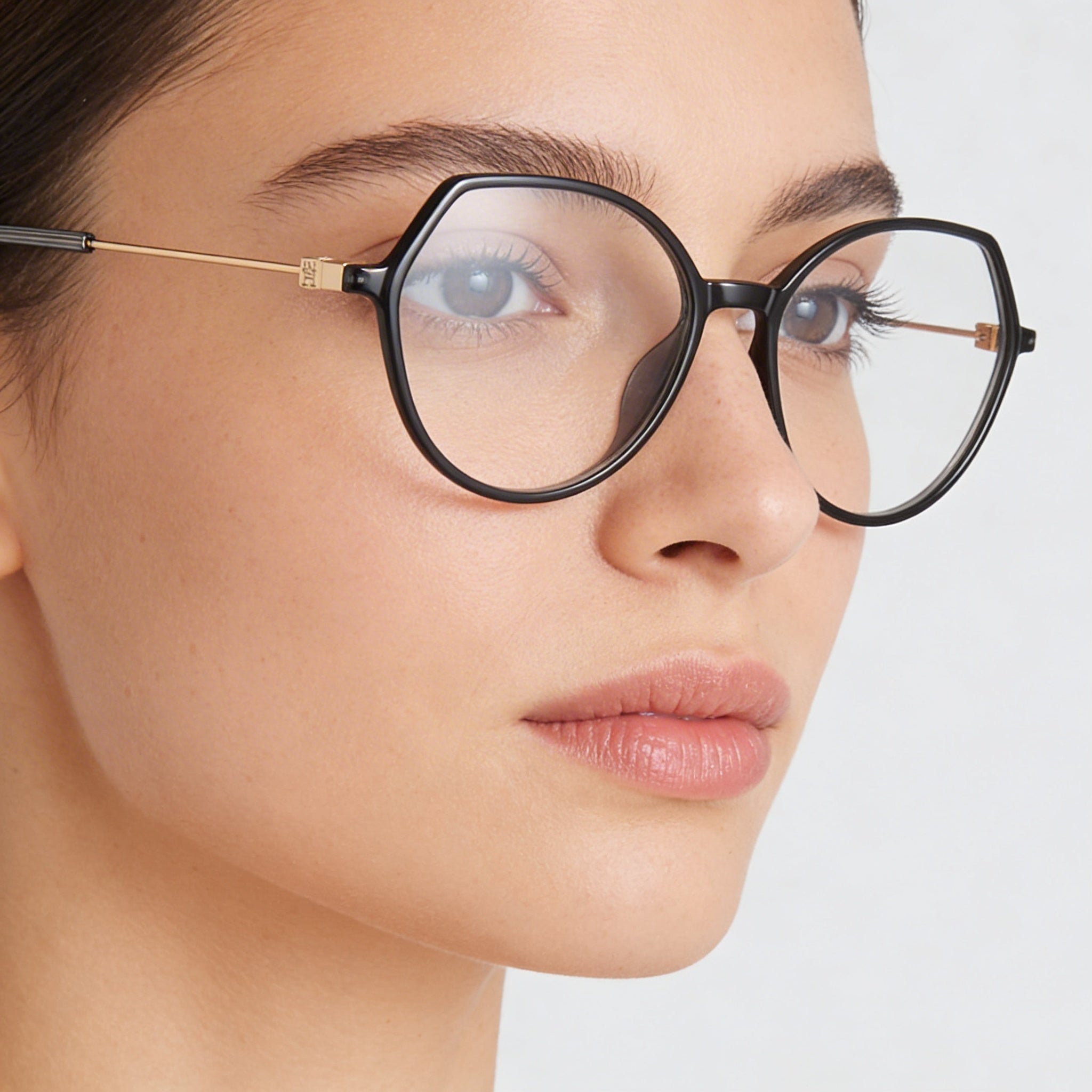 Tommy Hilfiger Round Geometrical Women's Gray POLYAMIDE INJ-GRIL. Optical Eyeglasses 54mm Lens Width, Photo 4